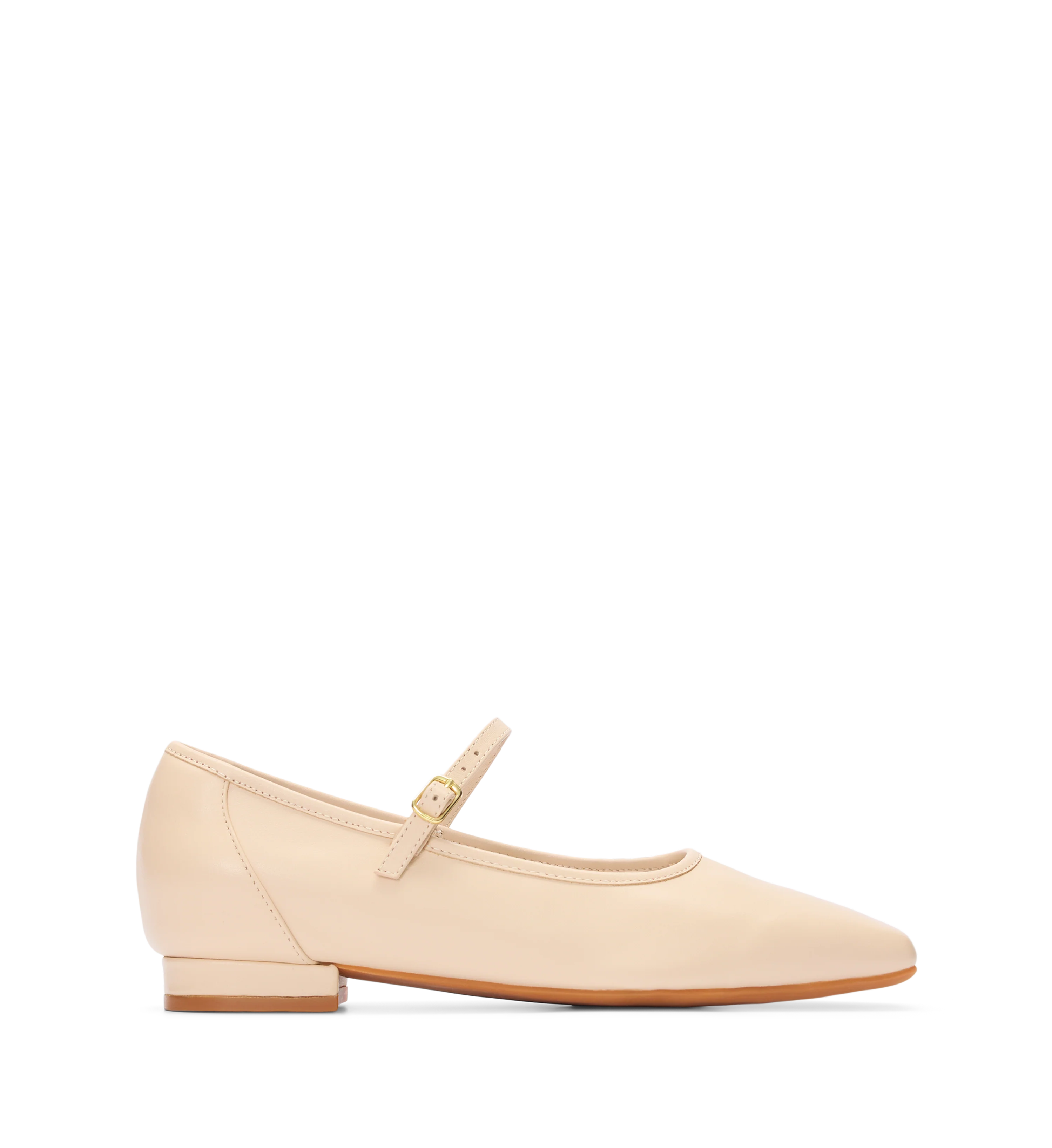 Surfbird Peony Cream Leather Ballet Flats
