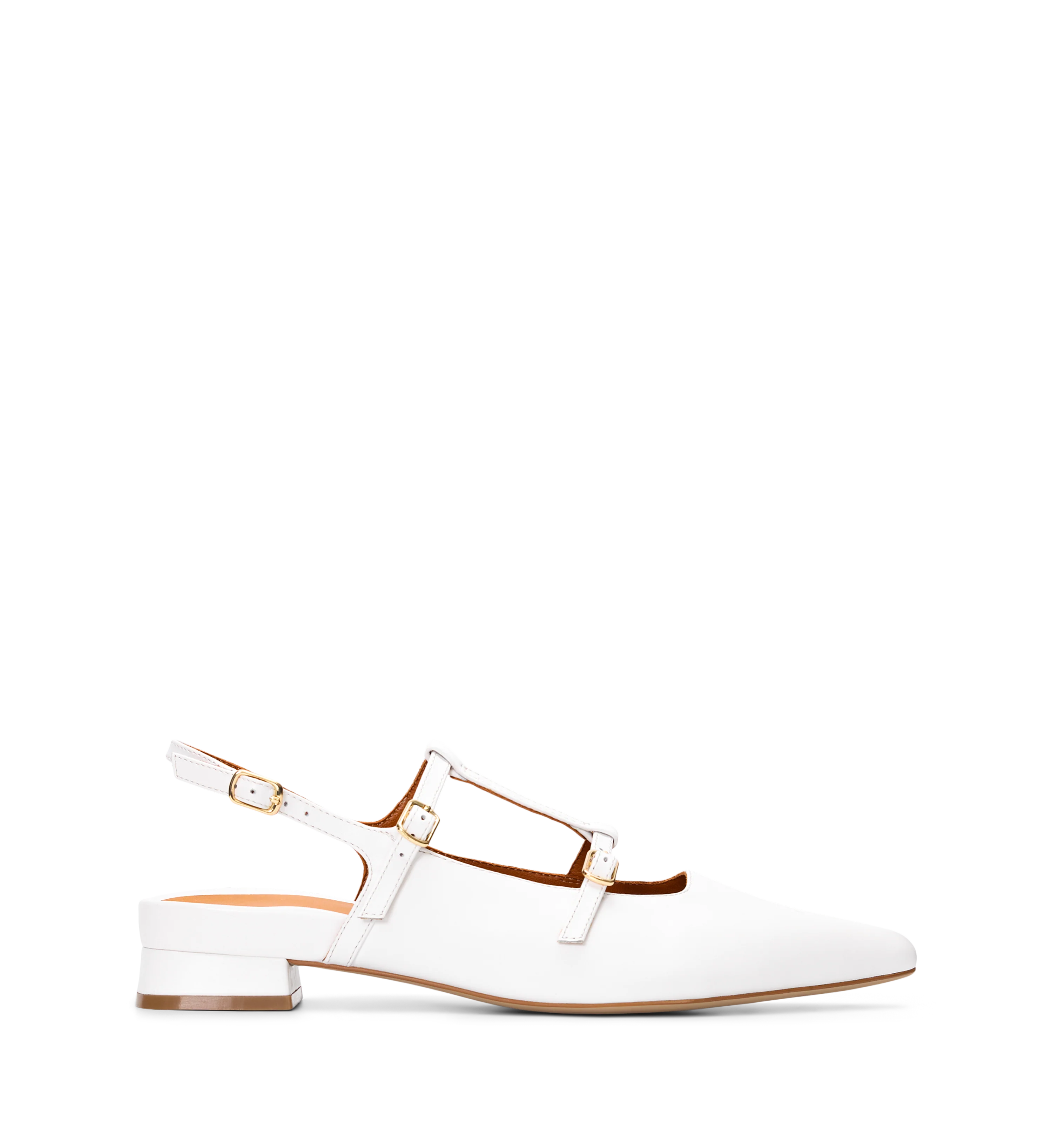 Kite White Leather Flats