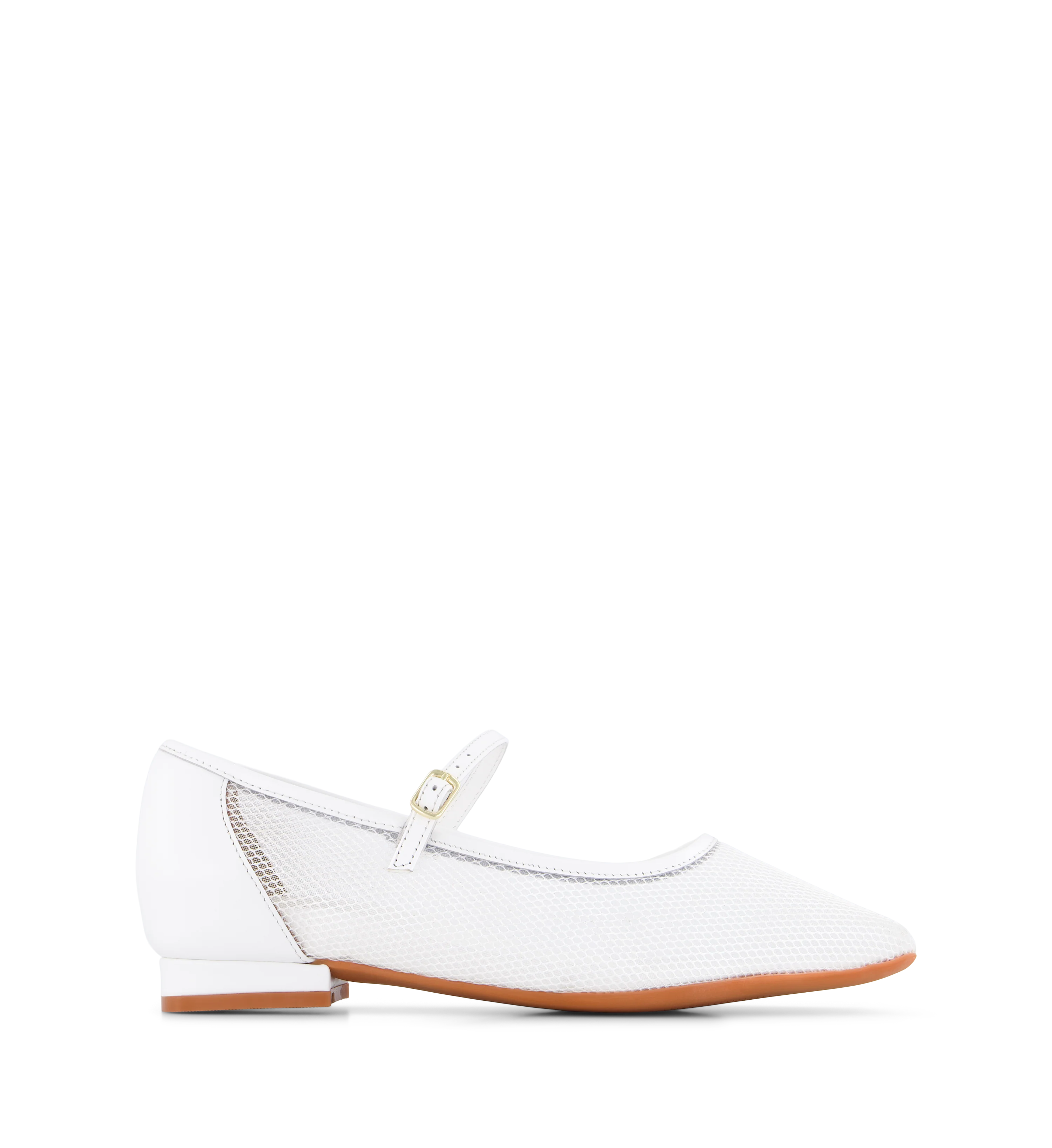 Surfbird White Leather & Mesh Ballet Flats