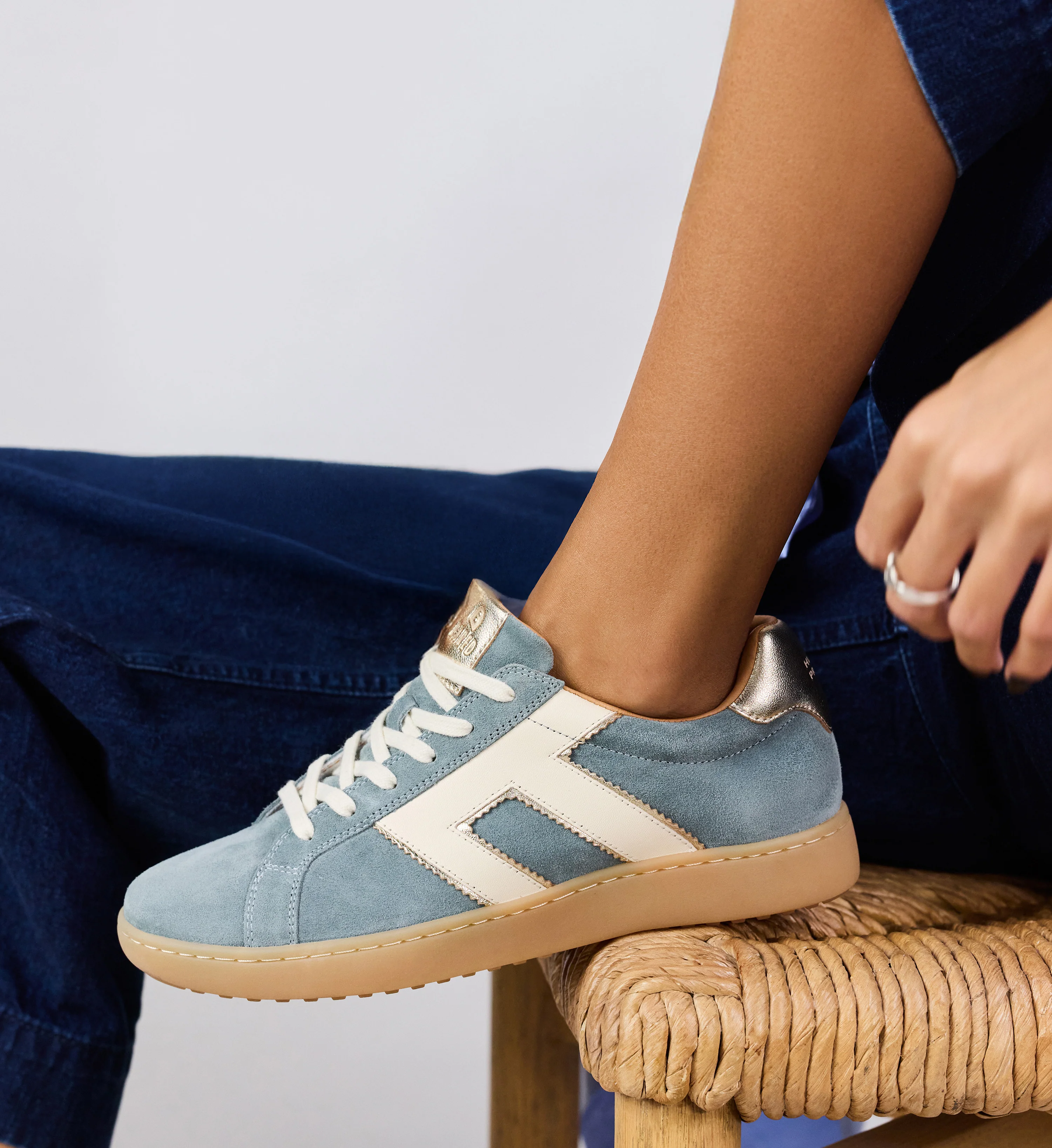 Carib Thp Blue Haze Suede & Leather Sneakers