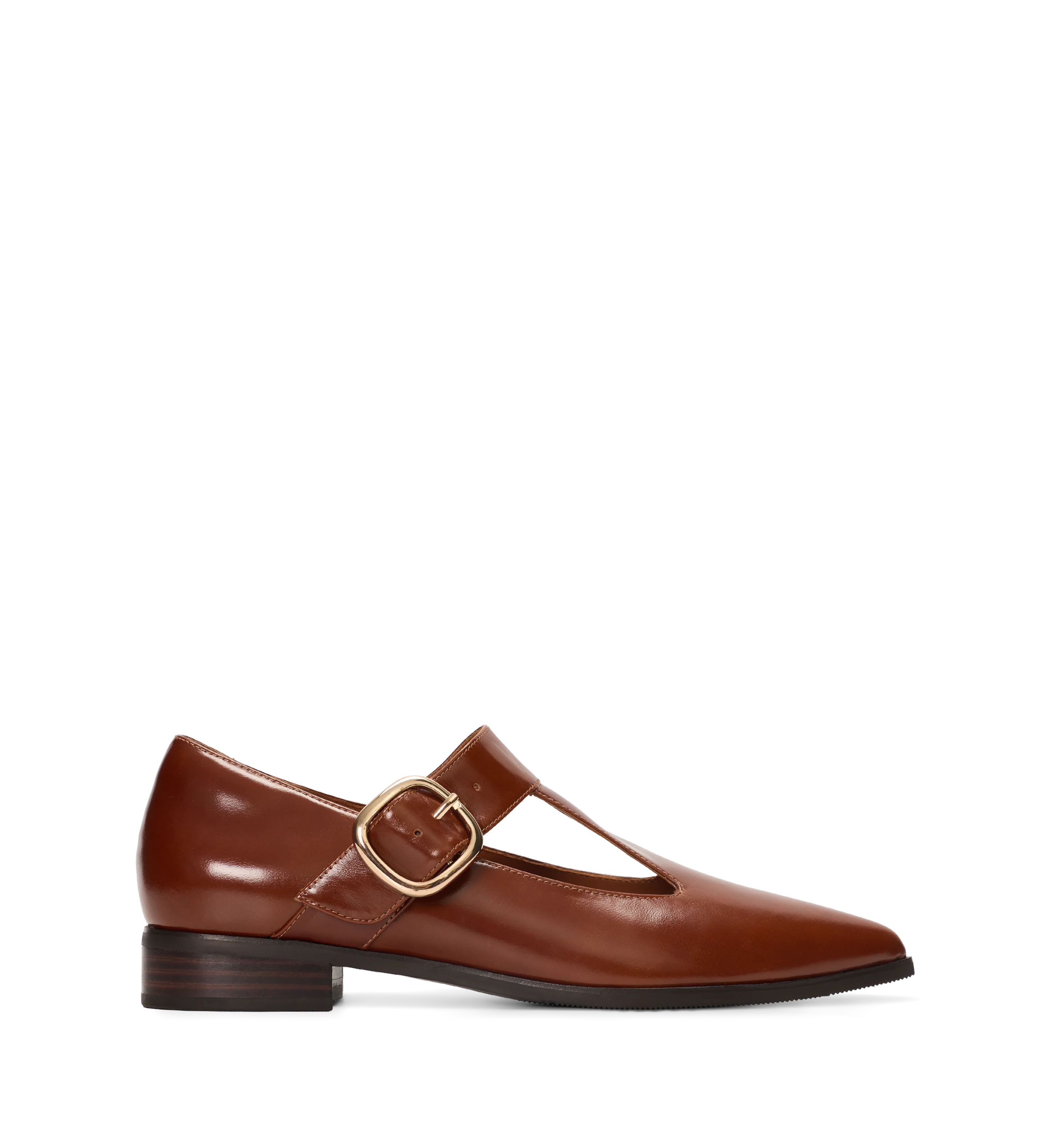 Flameback Rustic Brown Leather Corporate Flats