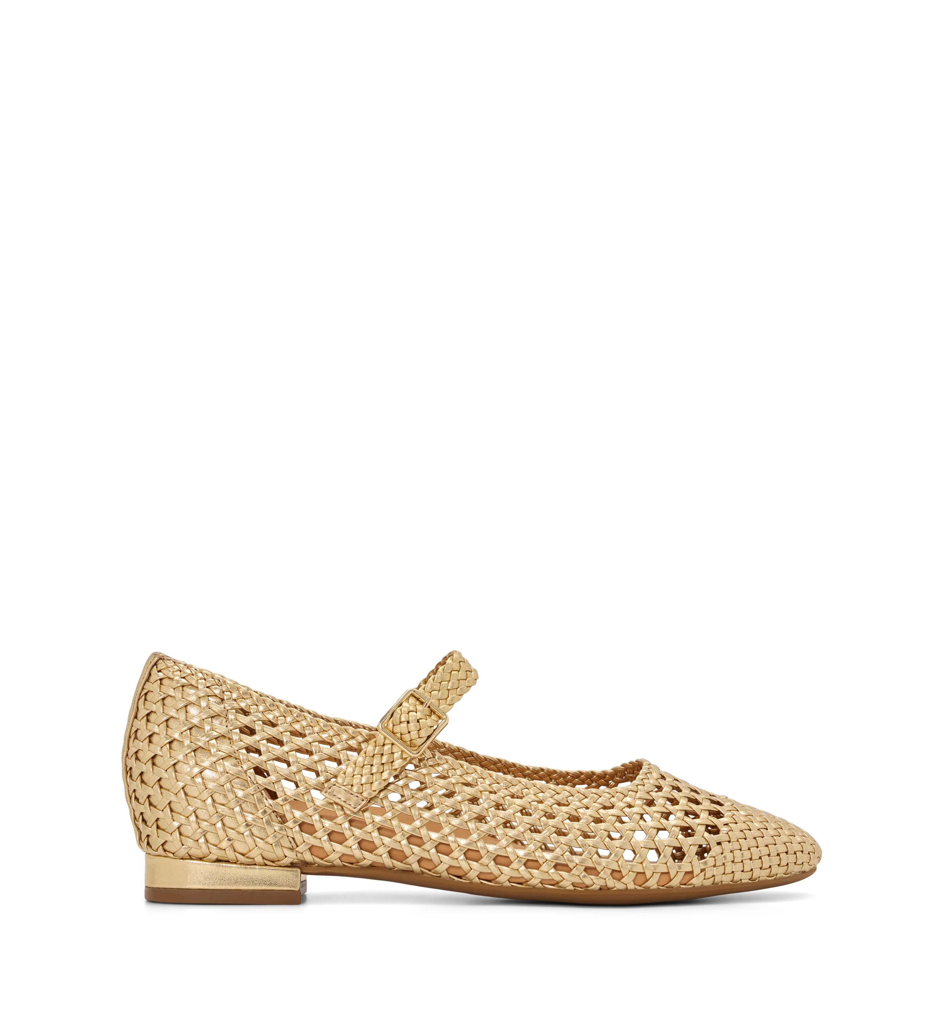 Whip Gold Braided Leather Ballet Flats