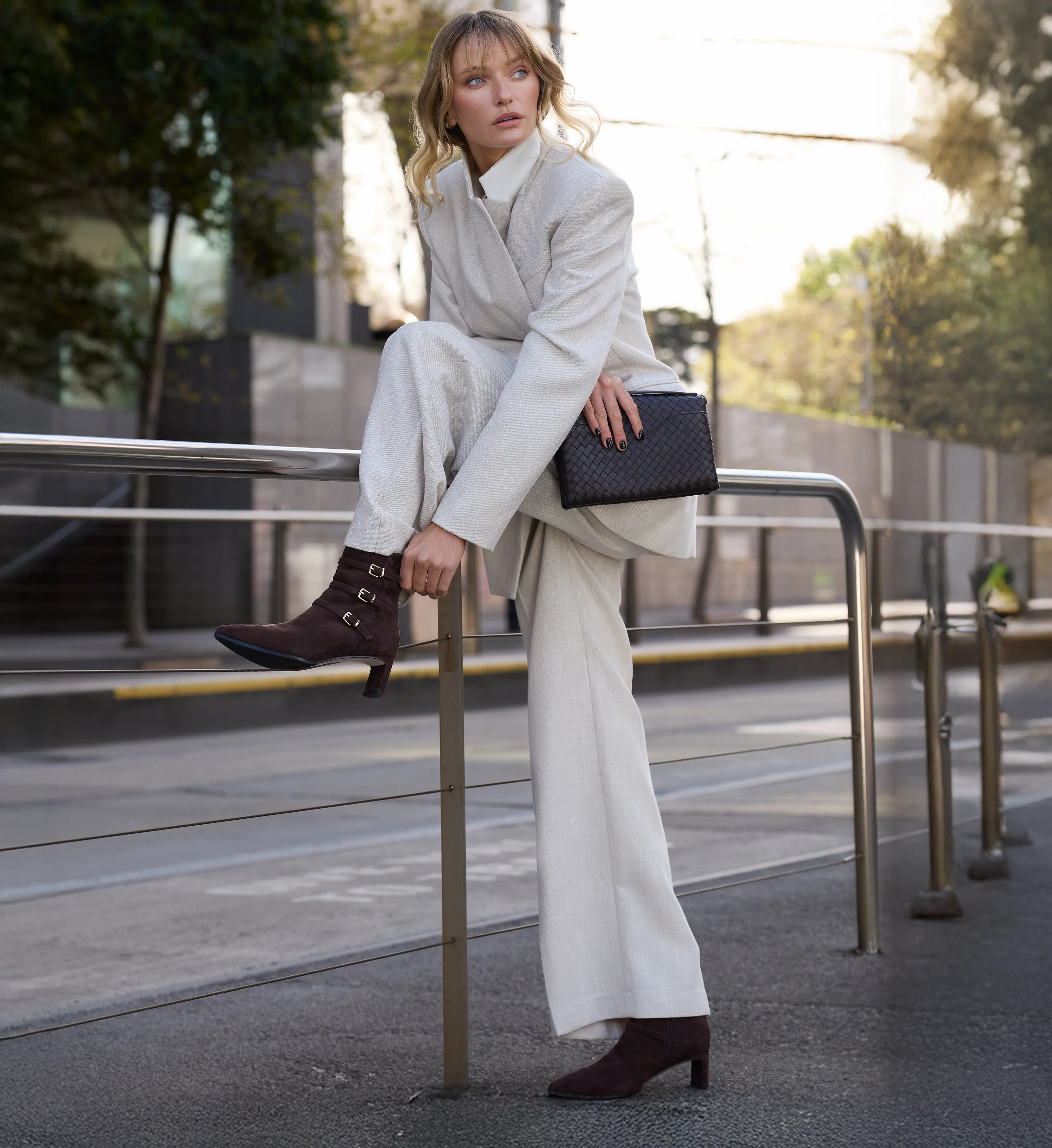 Thrasher Chocolate Brown Suede Heeled Boots