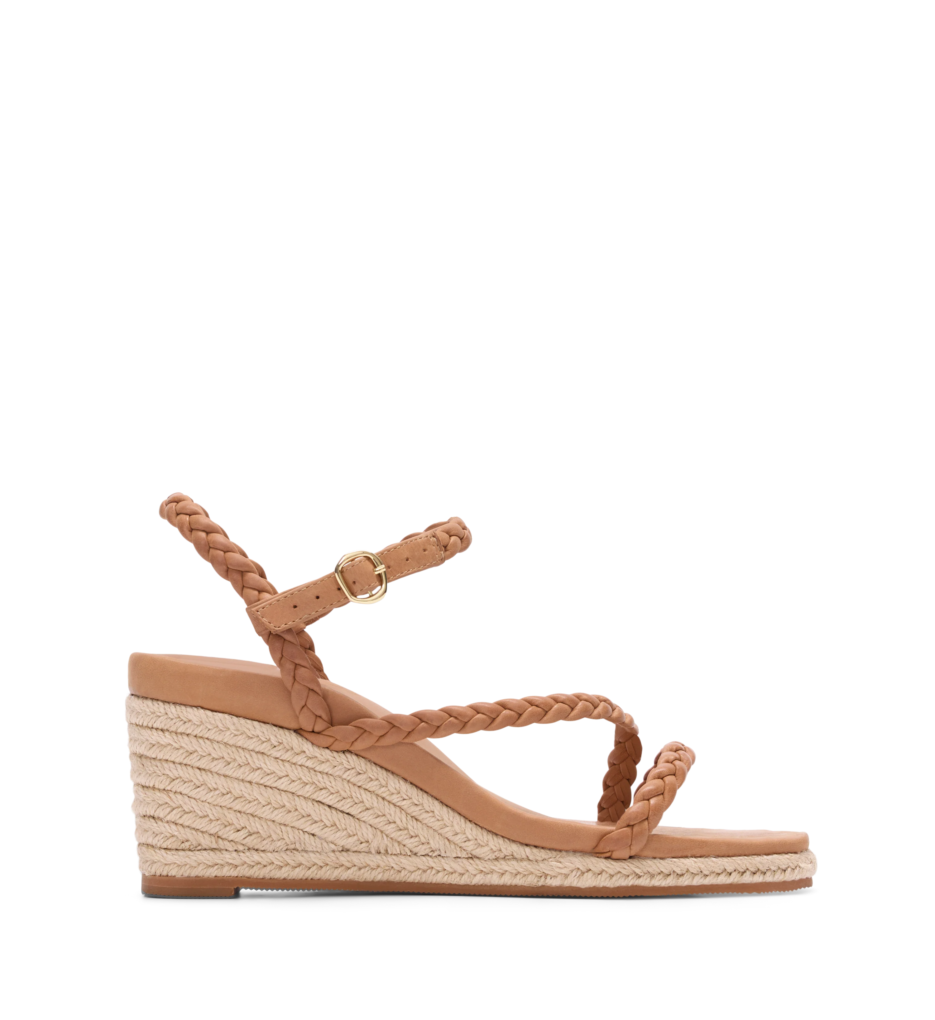 Parula Almond Tan Leather Wedges