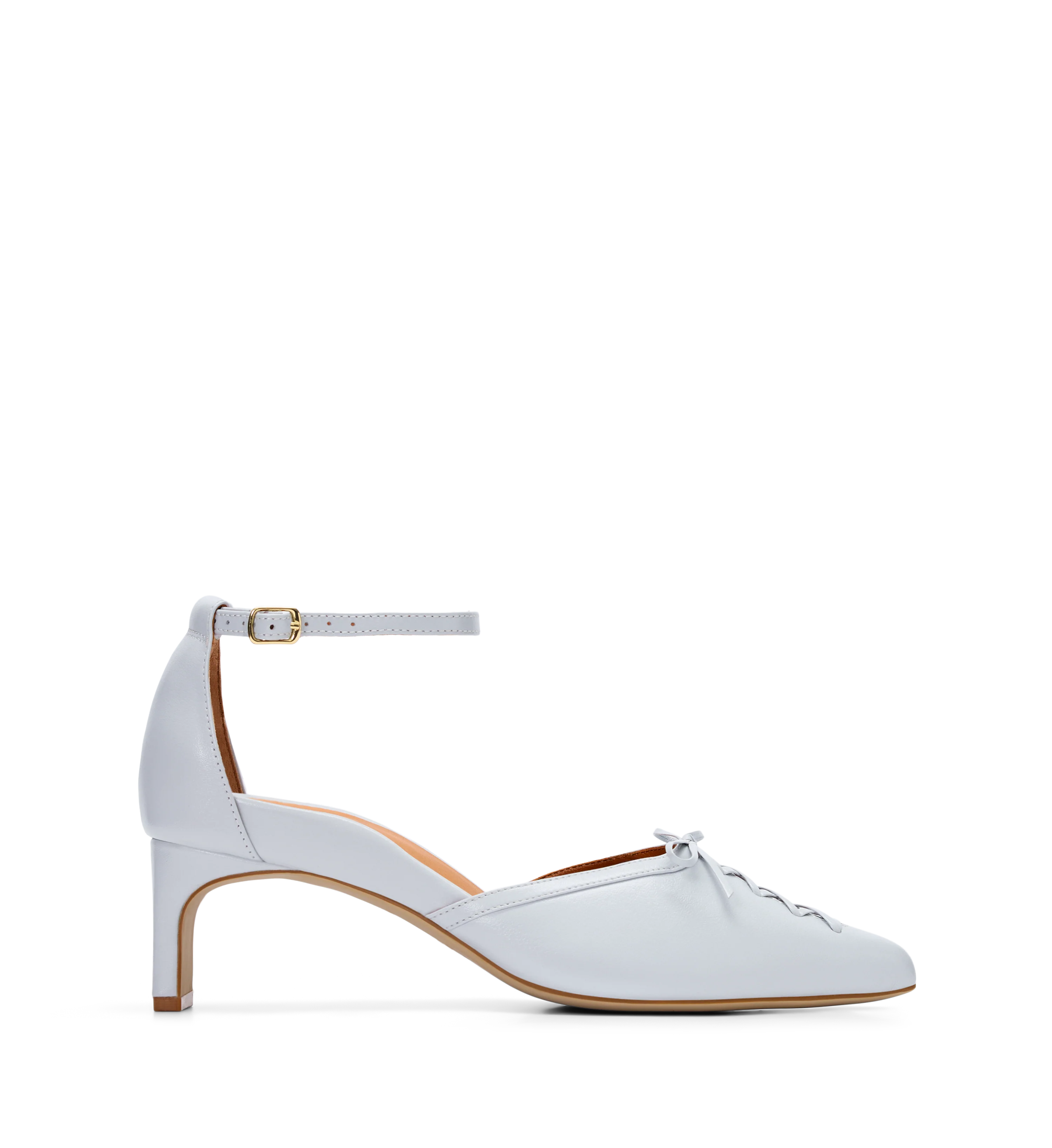 Suiriri Ice Blue Leather Low Heels