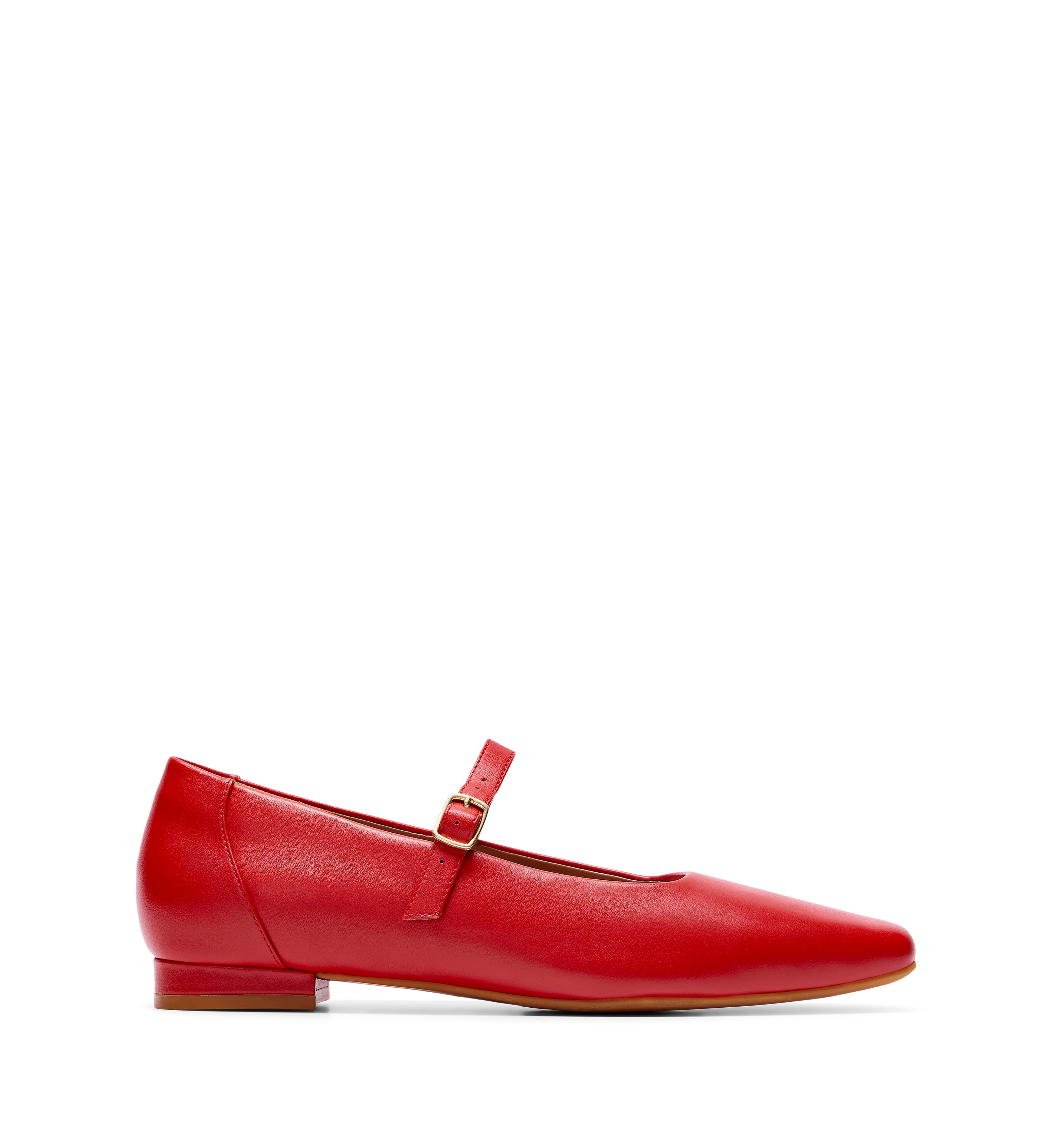 Turtur Lipstick Red Leather Ballet Flats