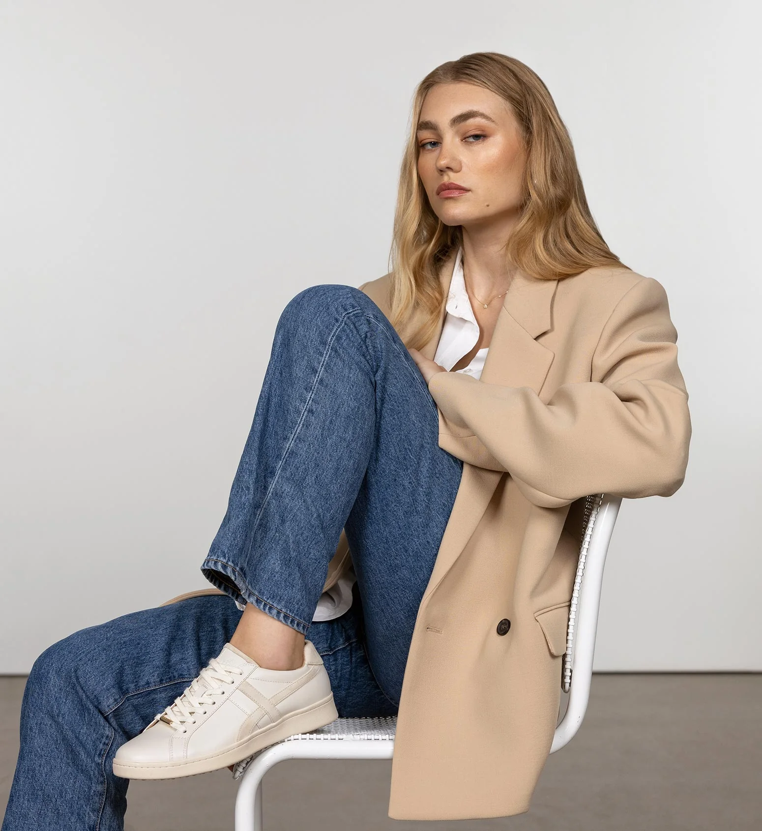 Seriema Ecru & Oatmilk Leather Sneakers