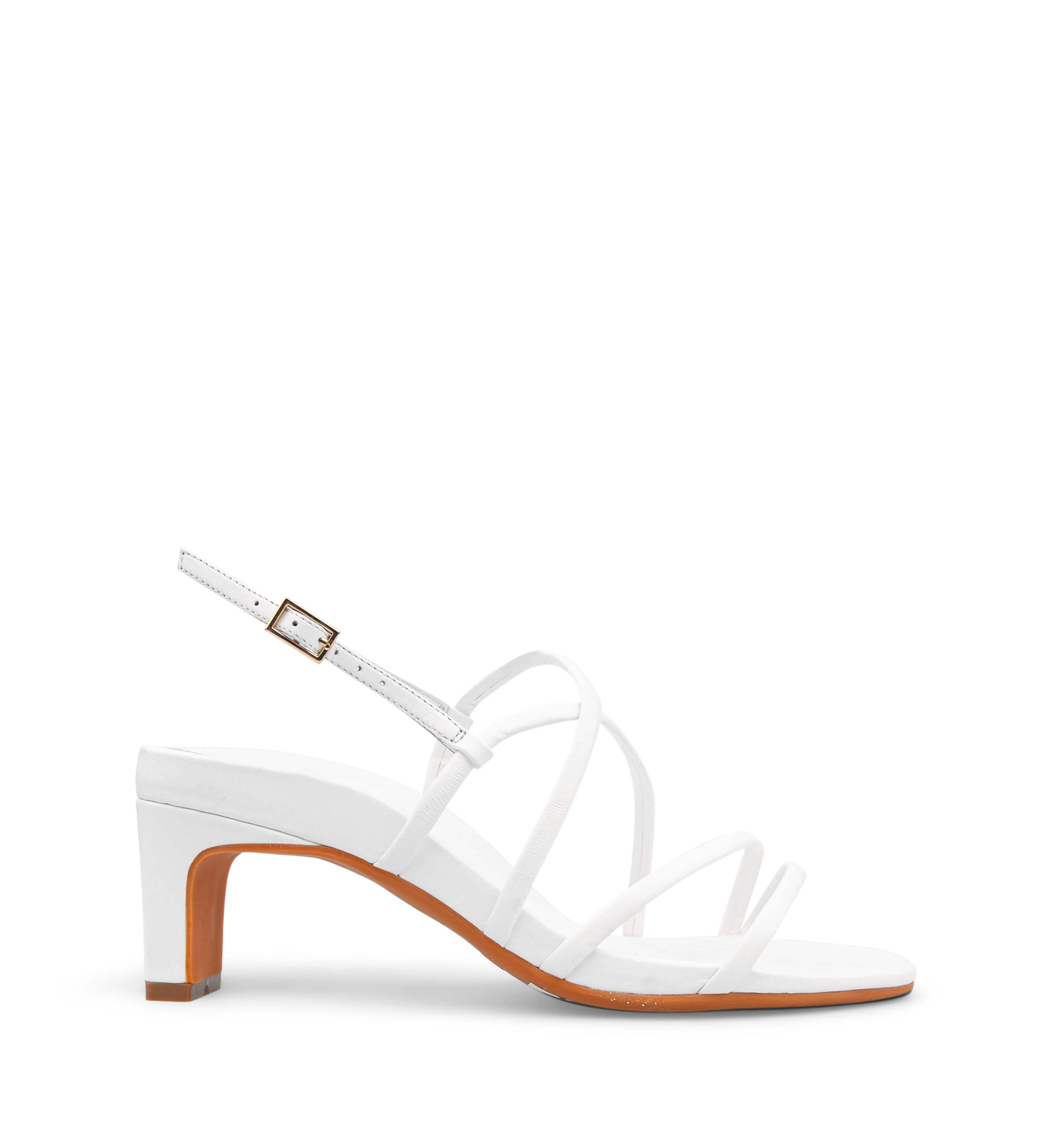 Sapayoa White Leather Low Heels