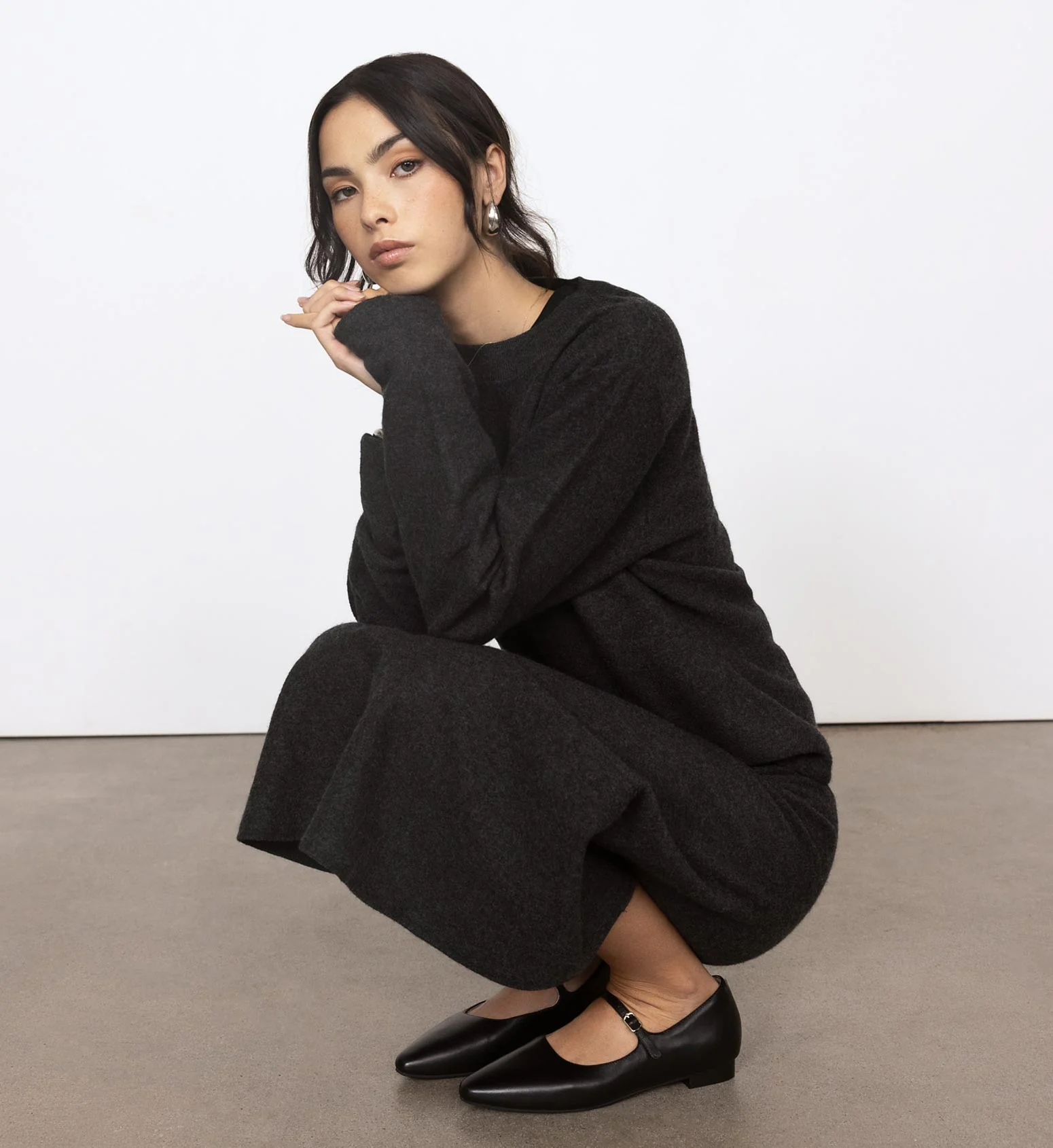 Inca 2 Black Leather Ballet Flats