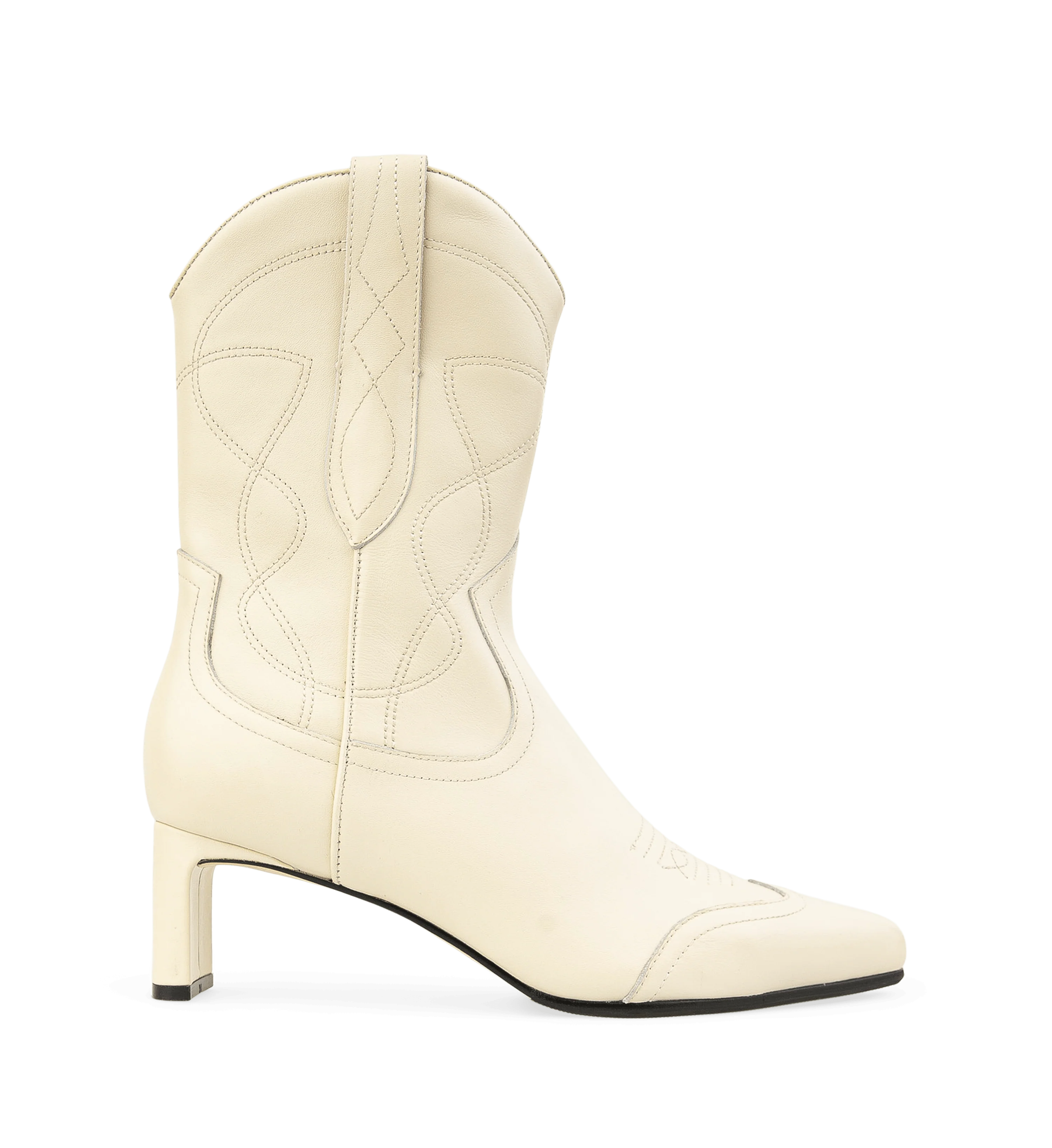 Willet Off White Leather Heeled Boots