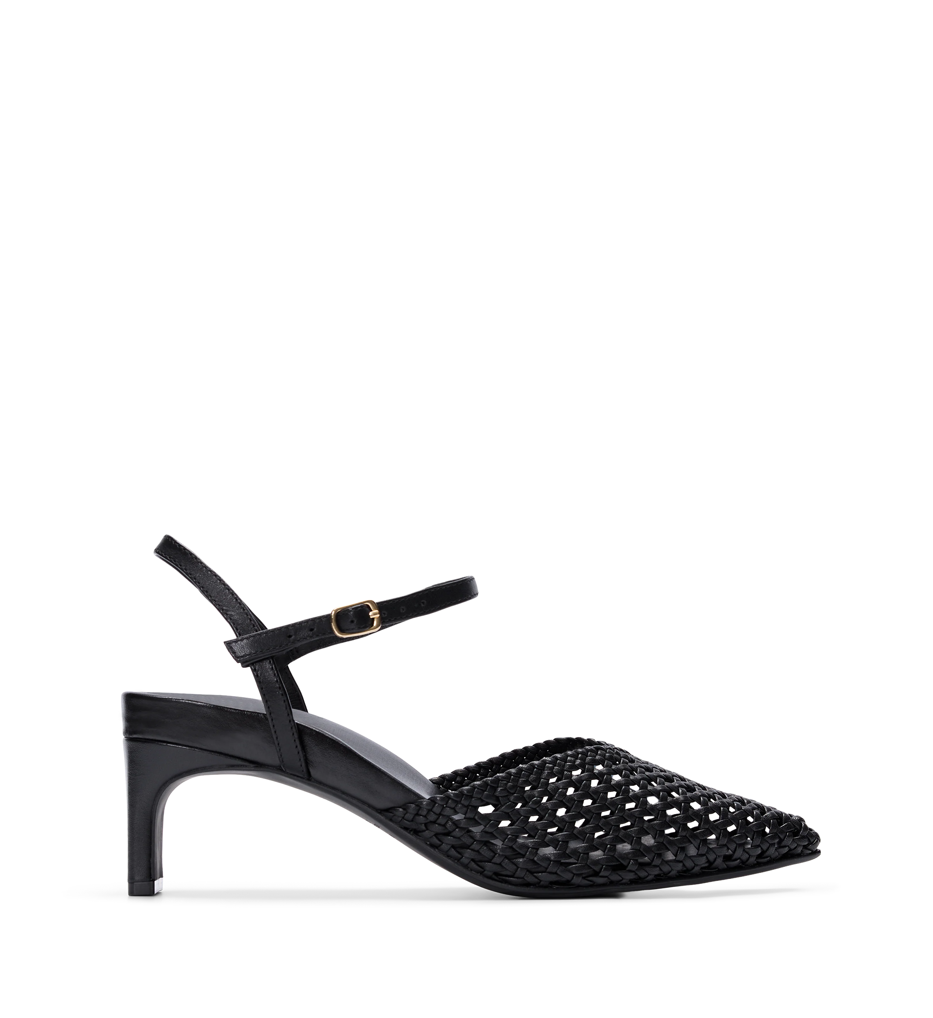 Attila Black Leather Low Heels