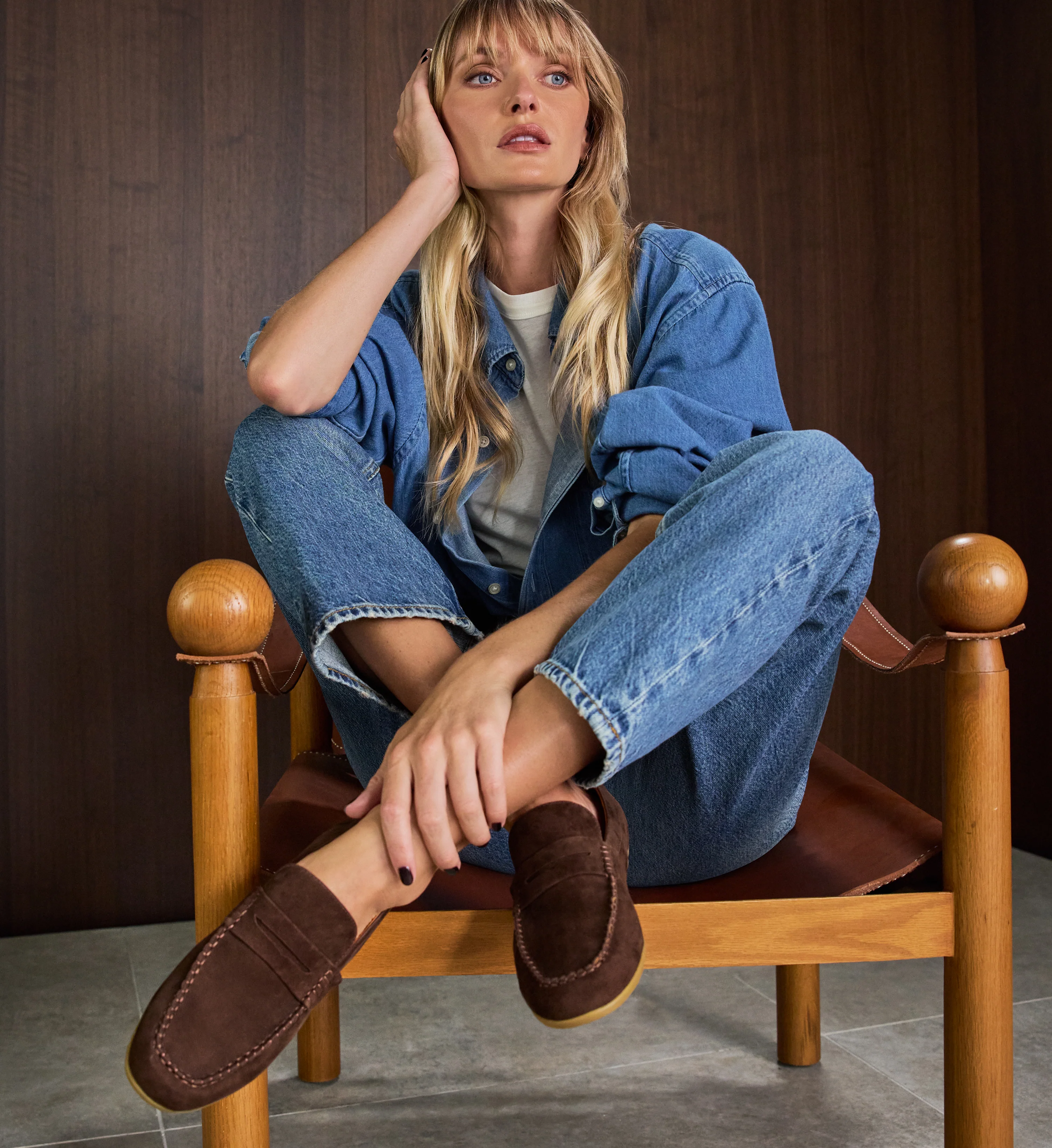 Hobby Chocolate Brown Suede Loafers