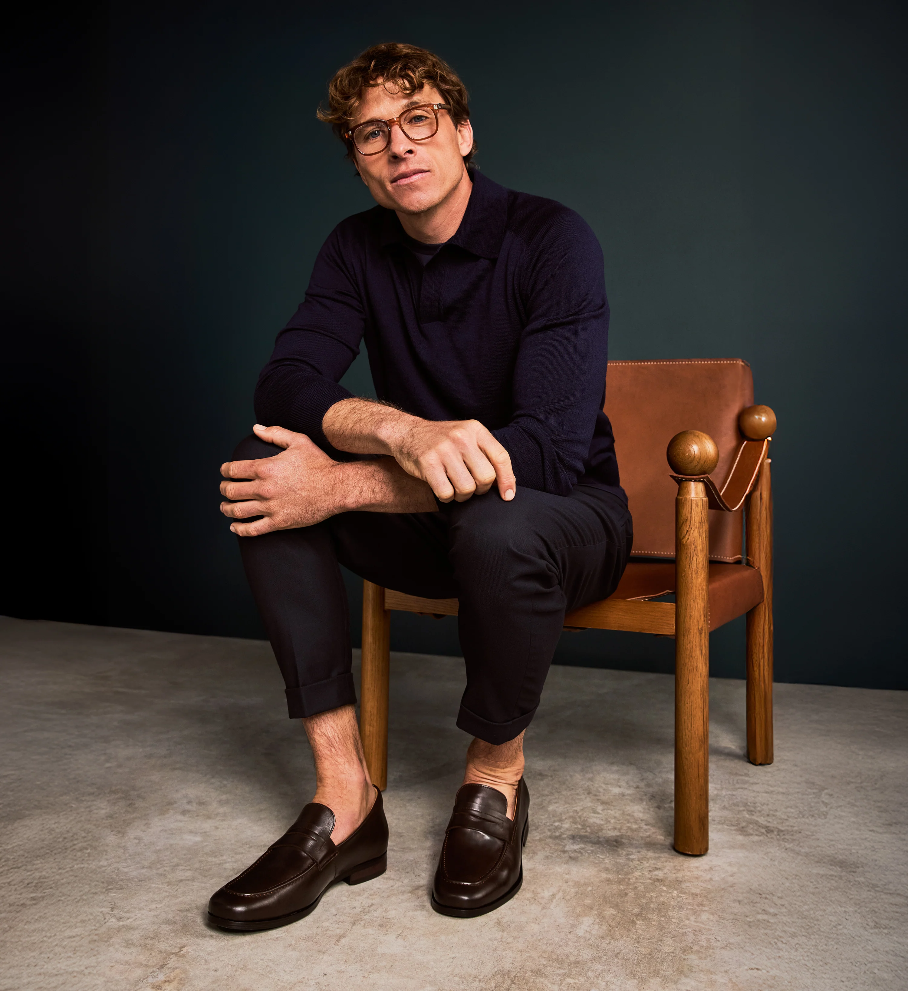 Samarium Chocolate Leather Loafers