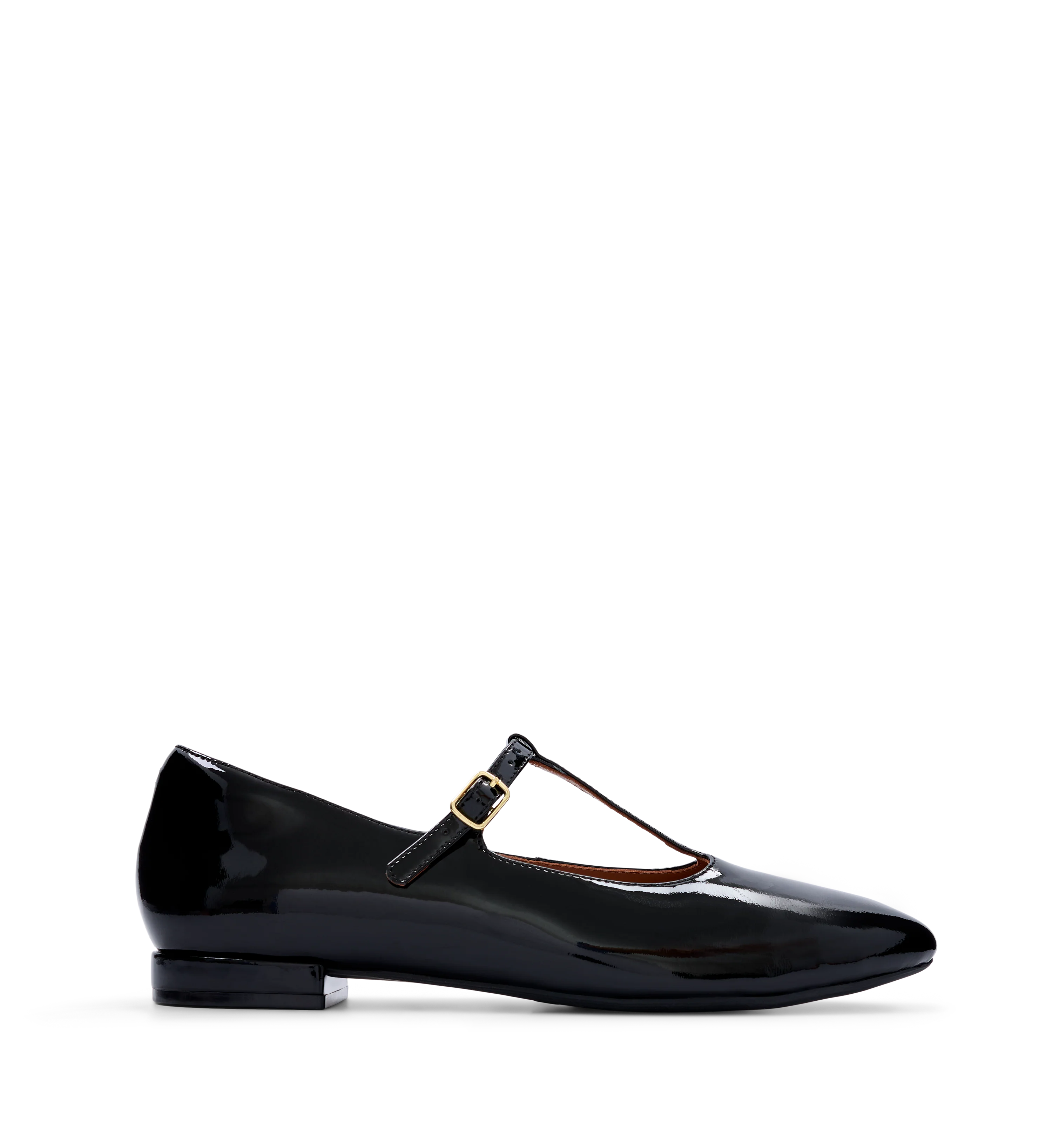 Woodhen Black Patent Leather Ballet Flats