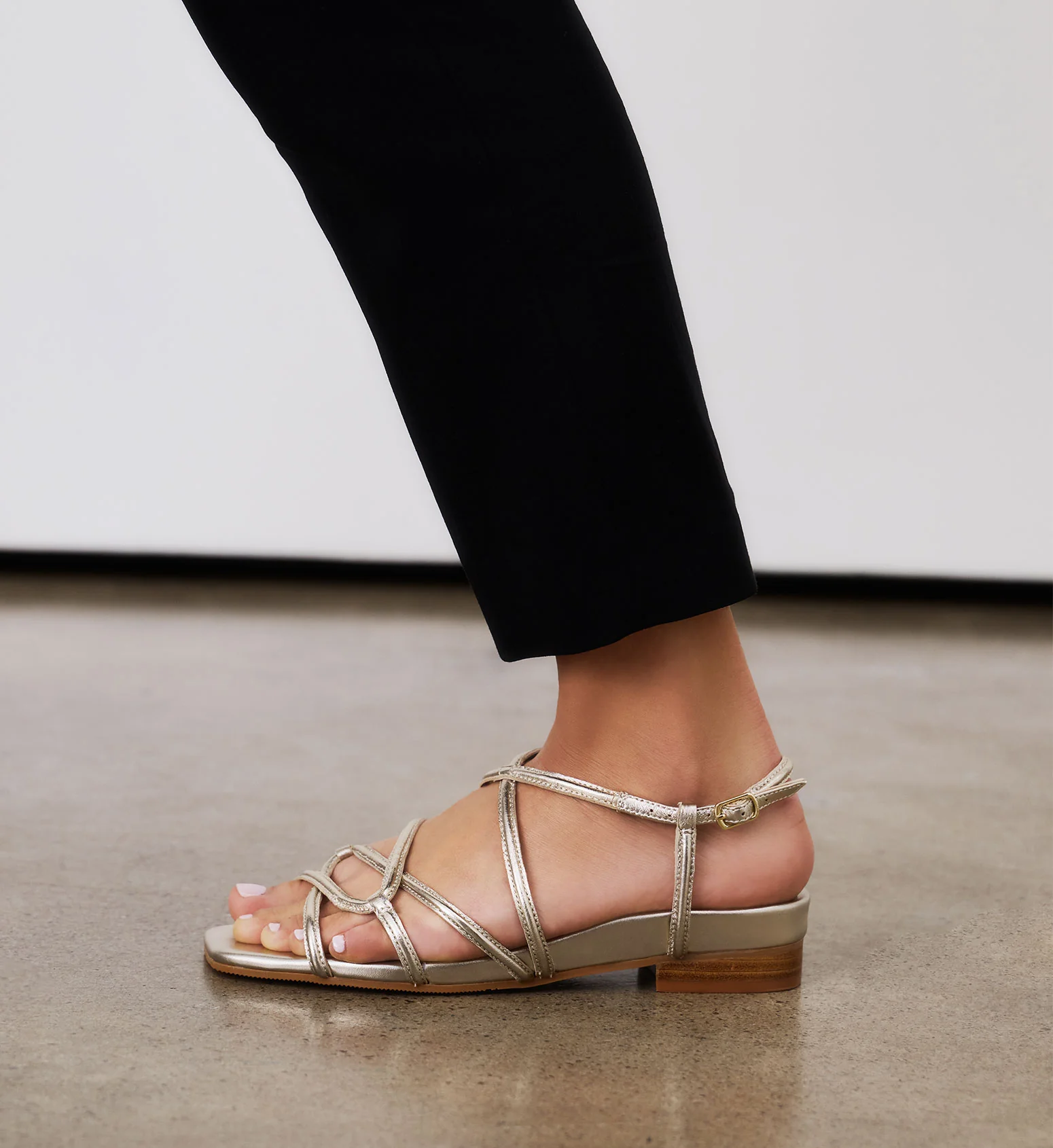 Sungrebe Soft Gold Leather Sandals