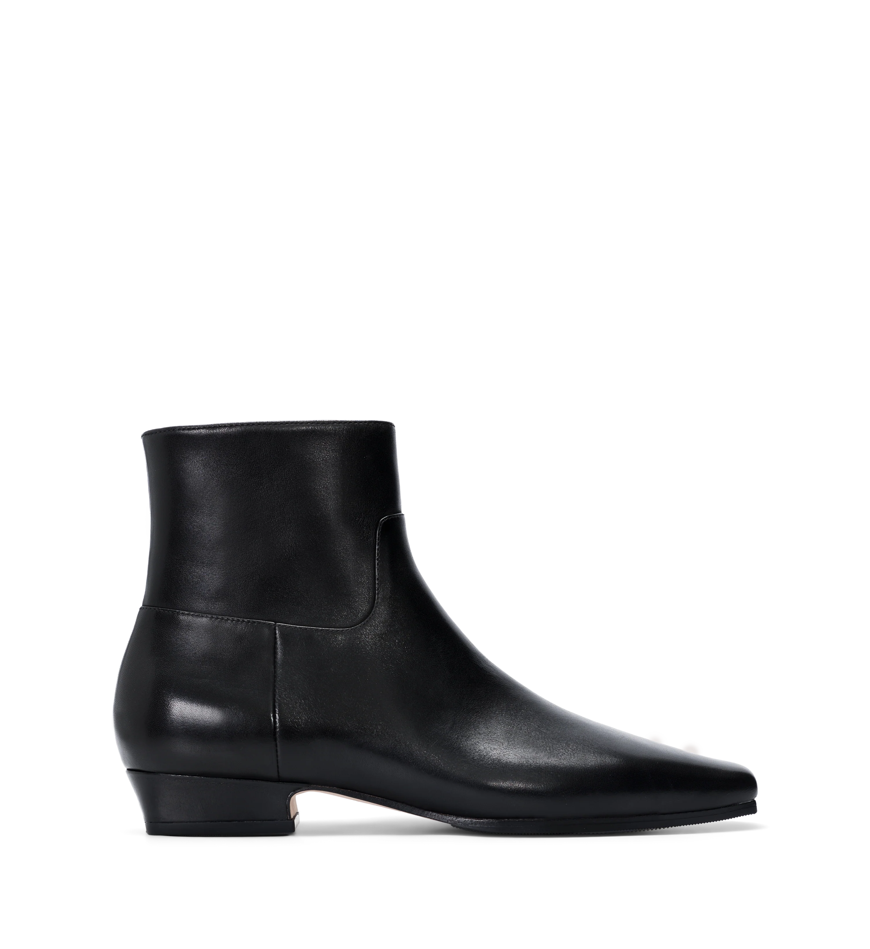Pitta Black Leather Flat Boots