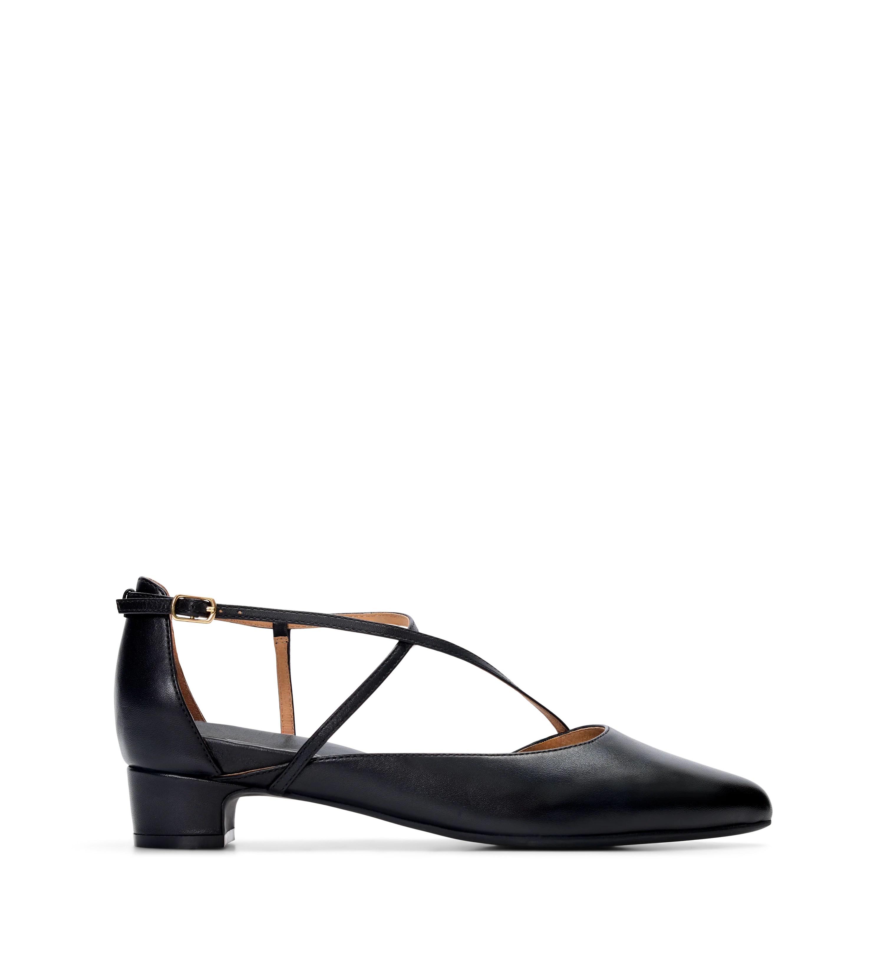 Skylark Black Leather Corporate Flats
