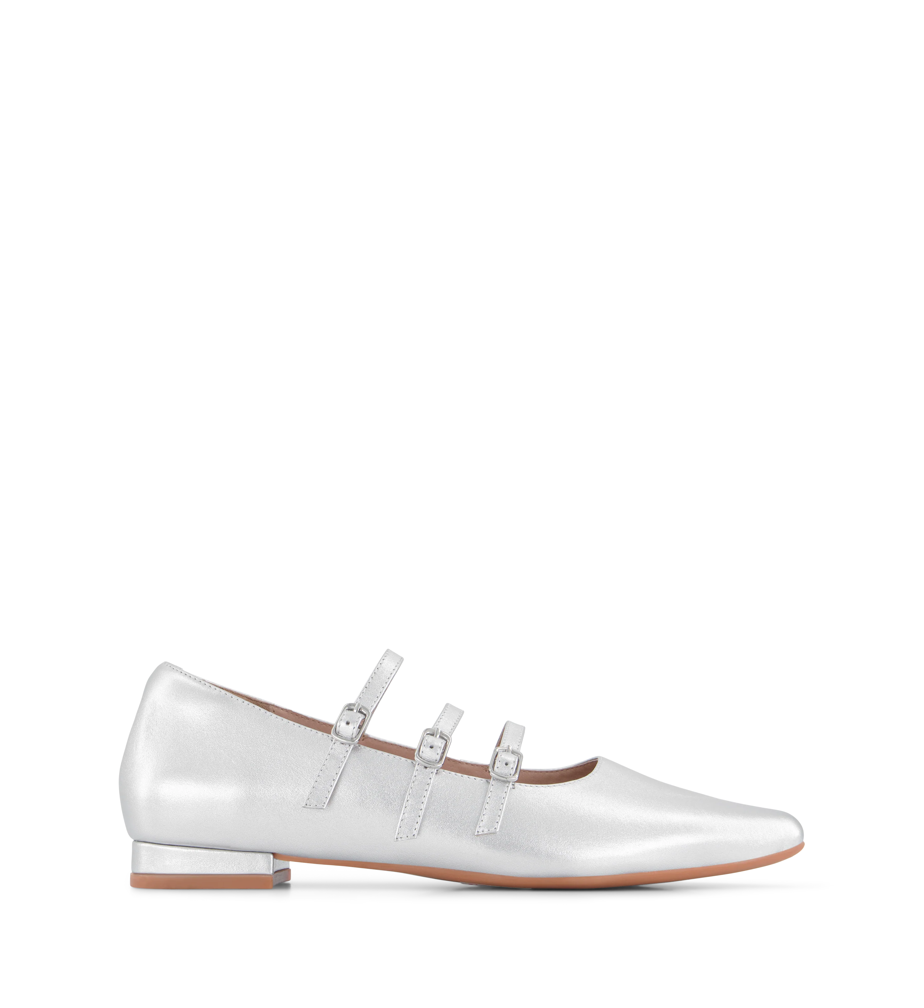 Partridge 2 Silver Leather Ballet Flats