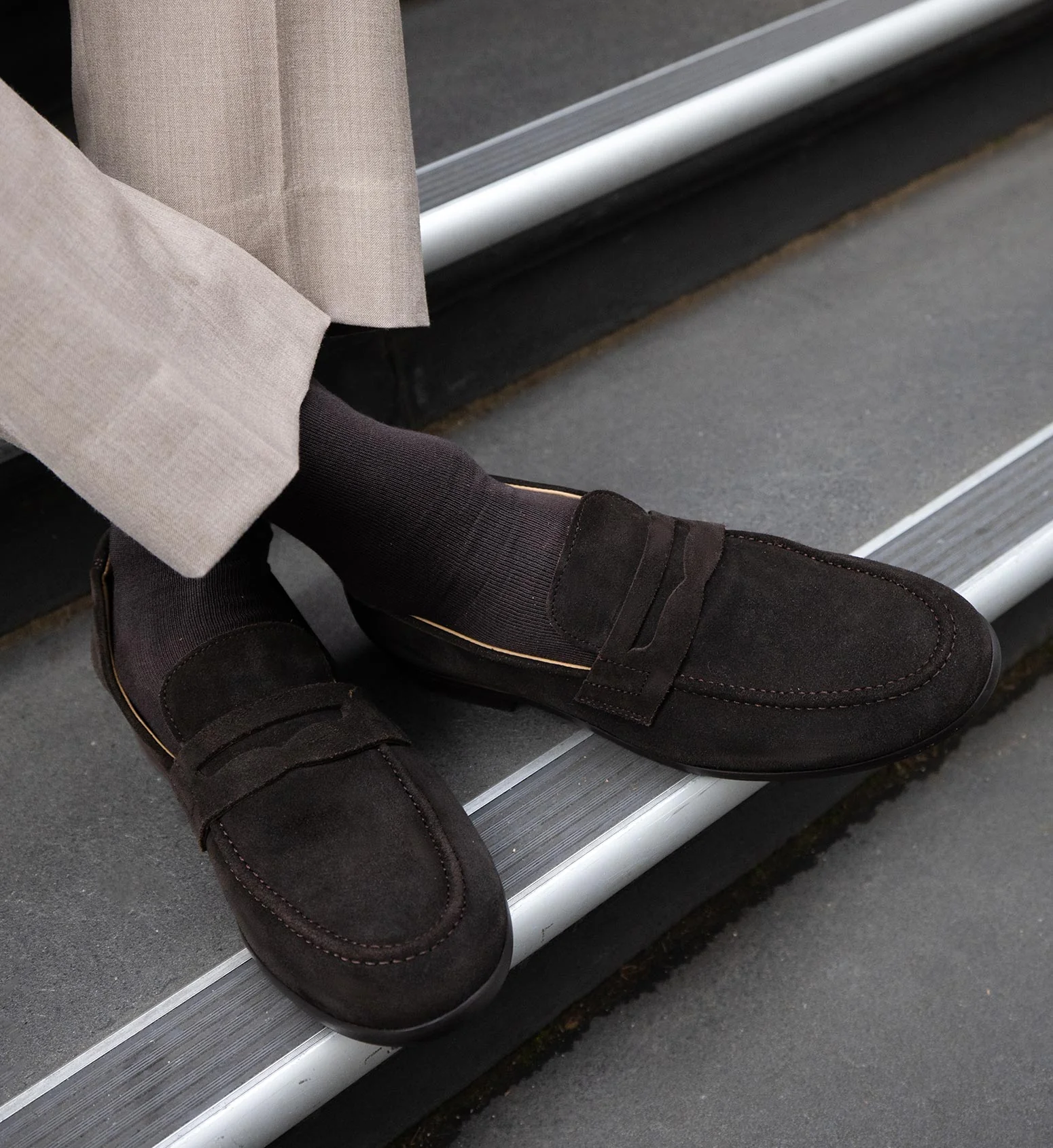 Electrum 2 Chocolate Suede Loafers