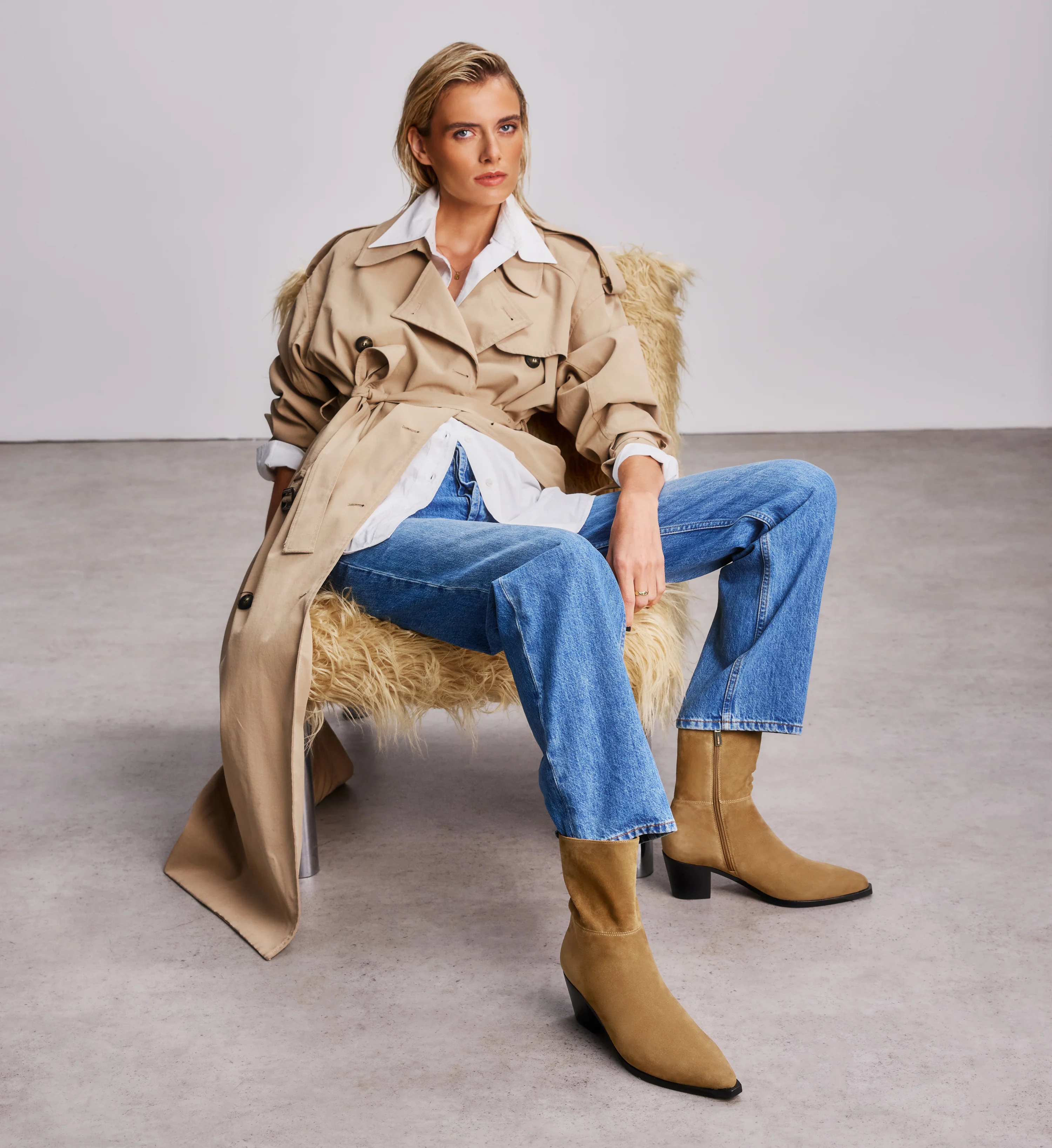 Pica Camel Suede Heeled Boots