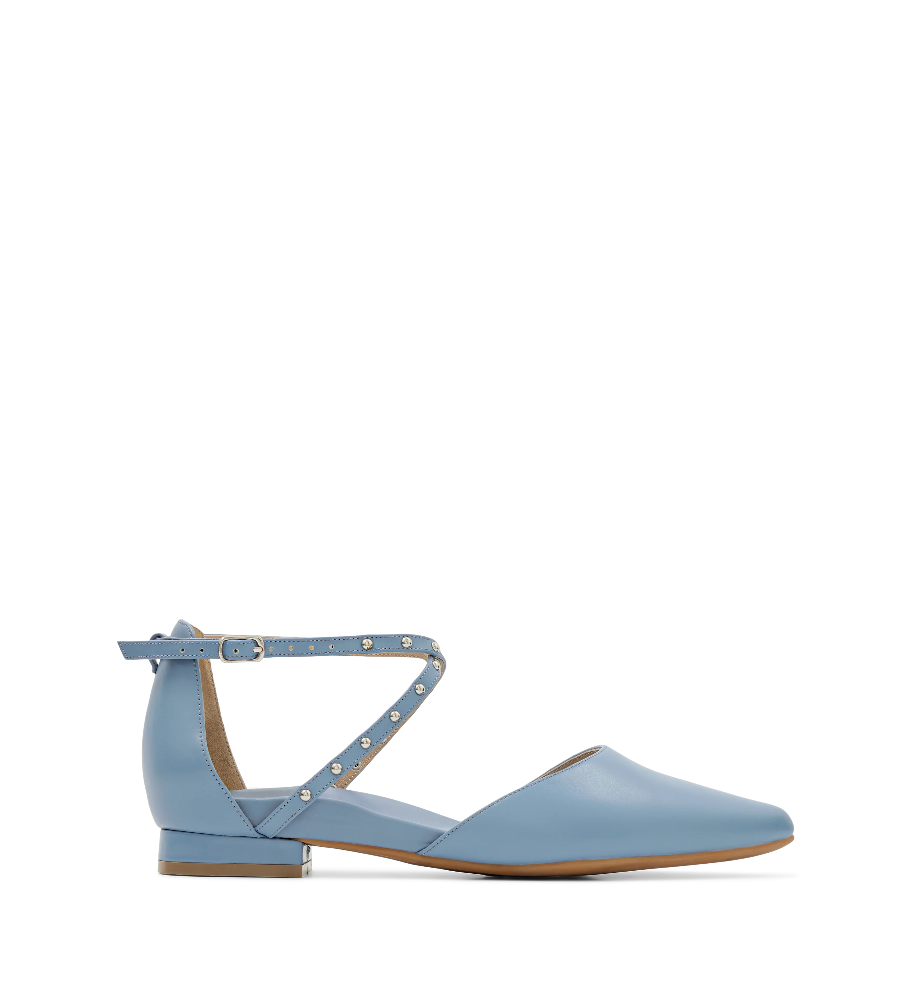 Grackle Dusk Blue Leather Flats