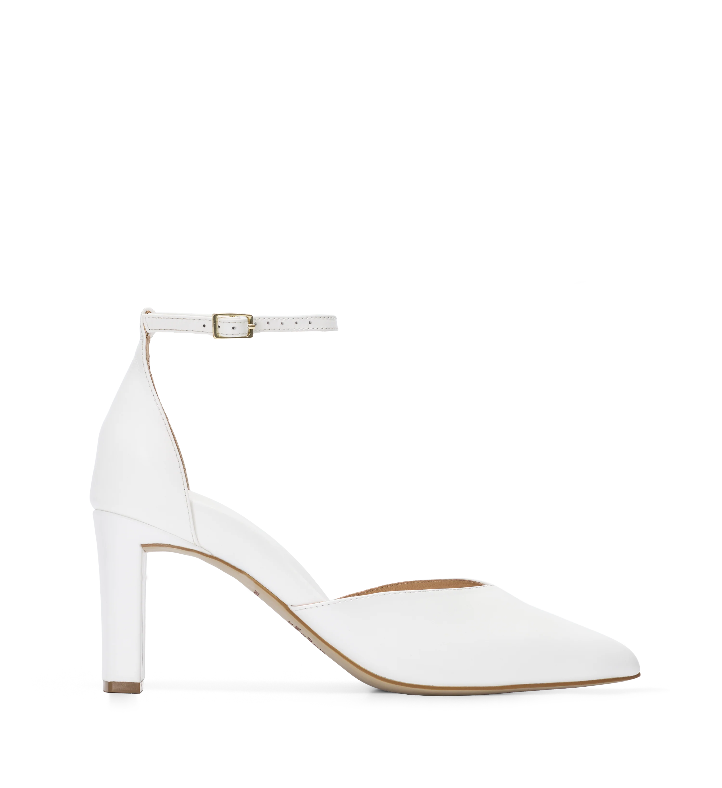 Kamao White Leather High Heels
