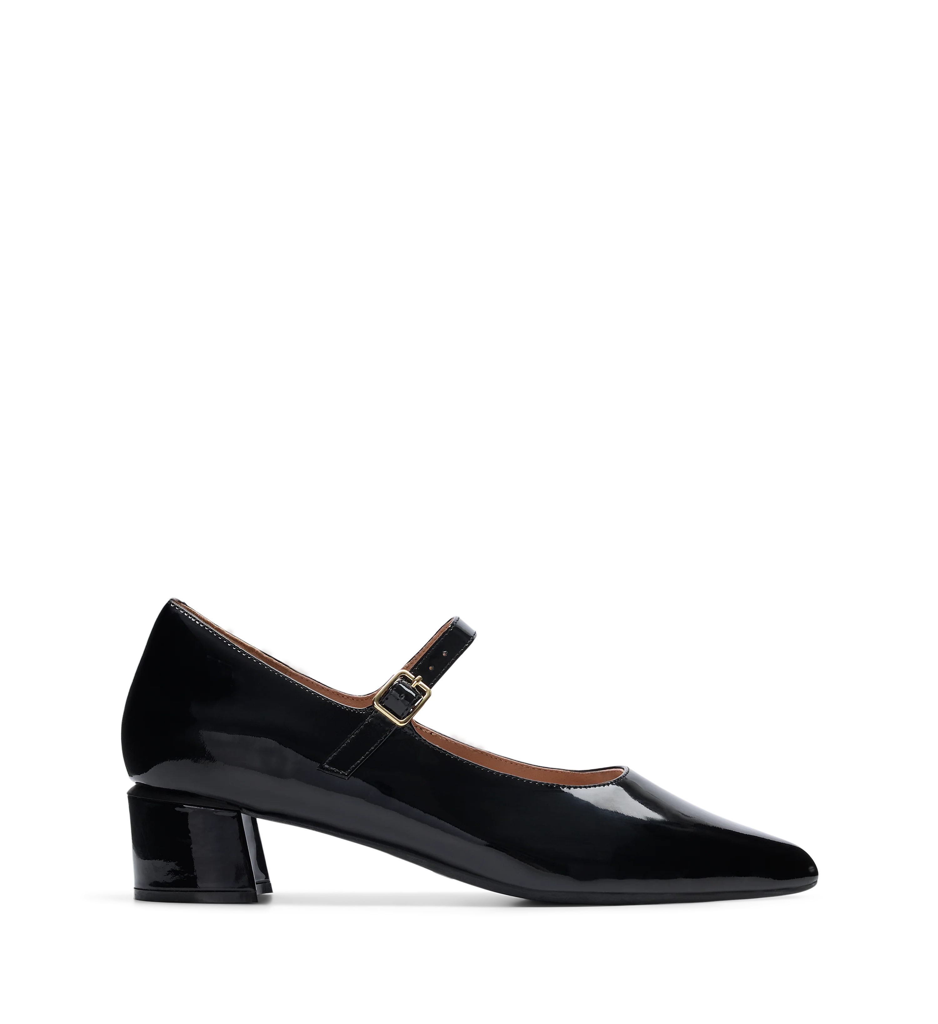 Parisoma Black Patent Leather Low Heels