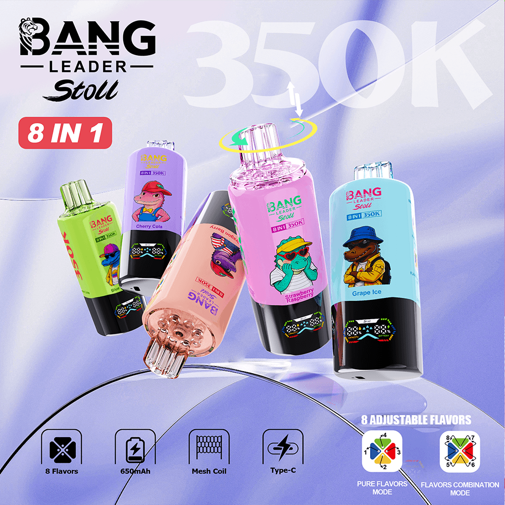 Bang Leader Stoll 350K Disposable Vape – 350,000 Puffs 4-in-1 Flavor Chamber Blended 8 Flavor Experience Rechargeable Vape product image