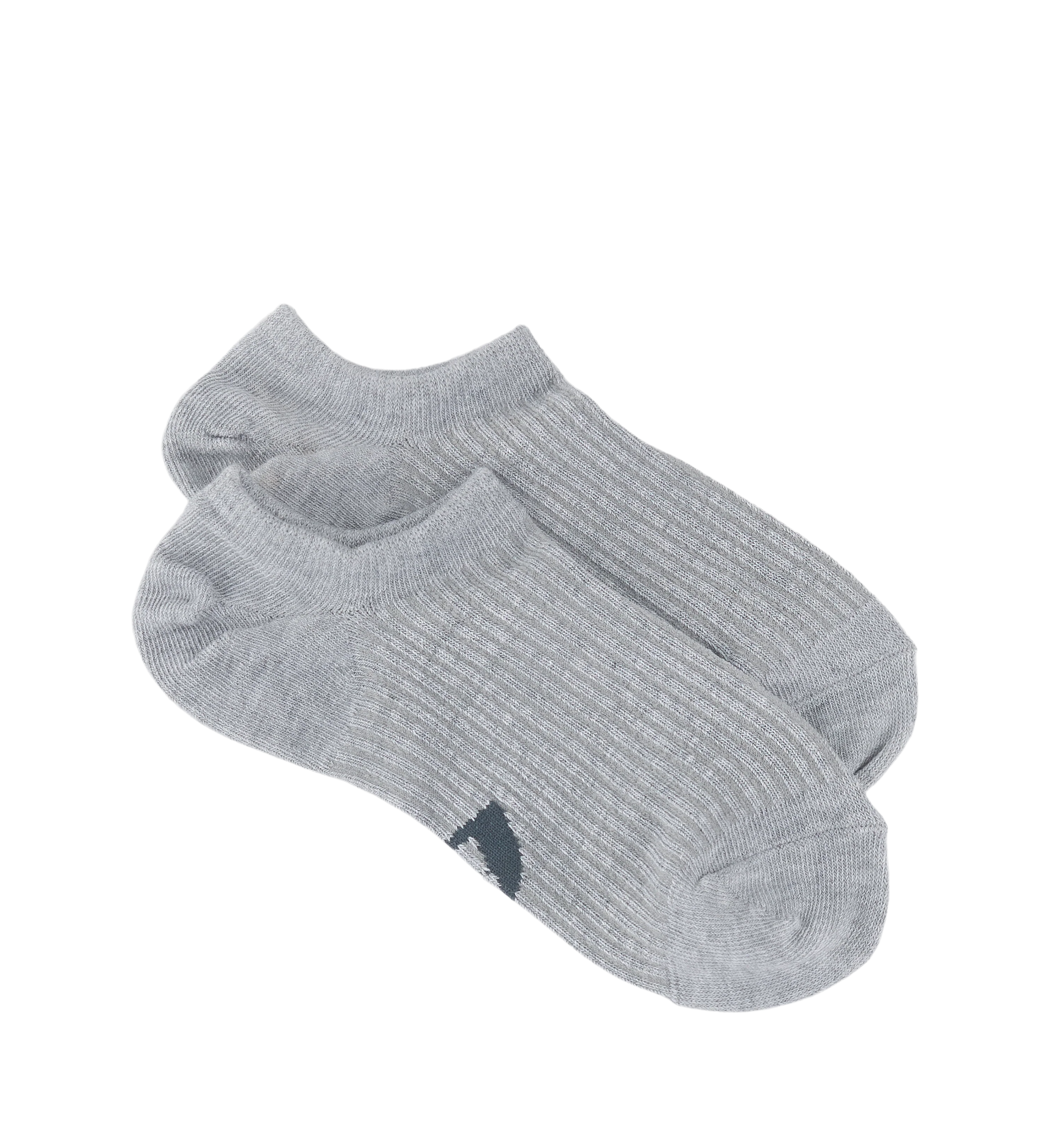 Womens Invisible Socks 3pk Grey Marle Cotton Blend