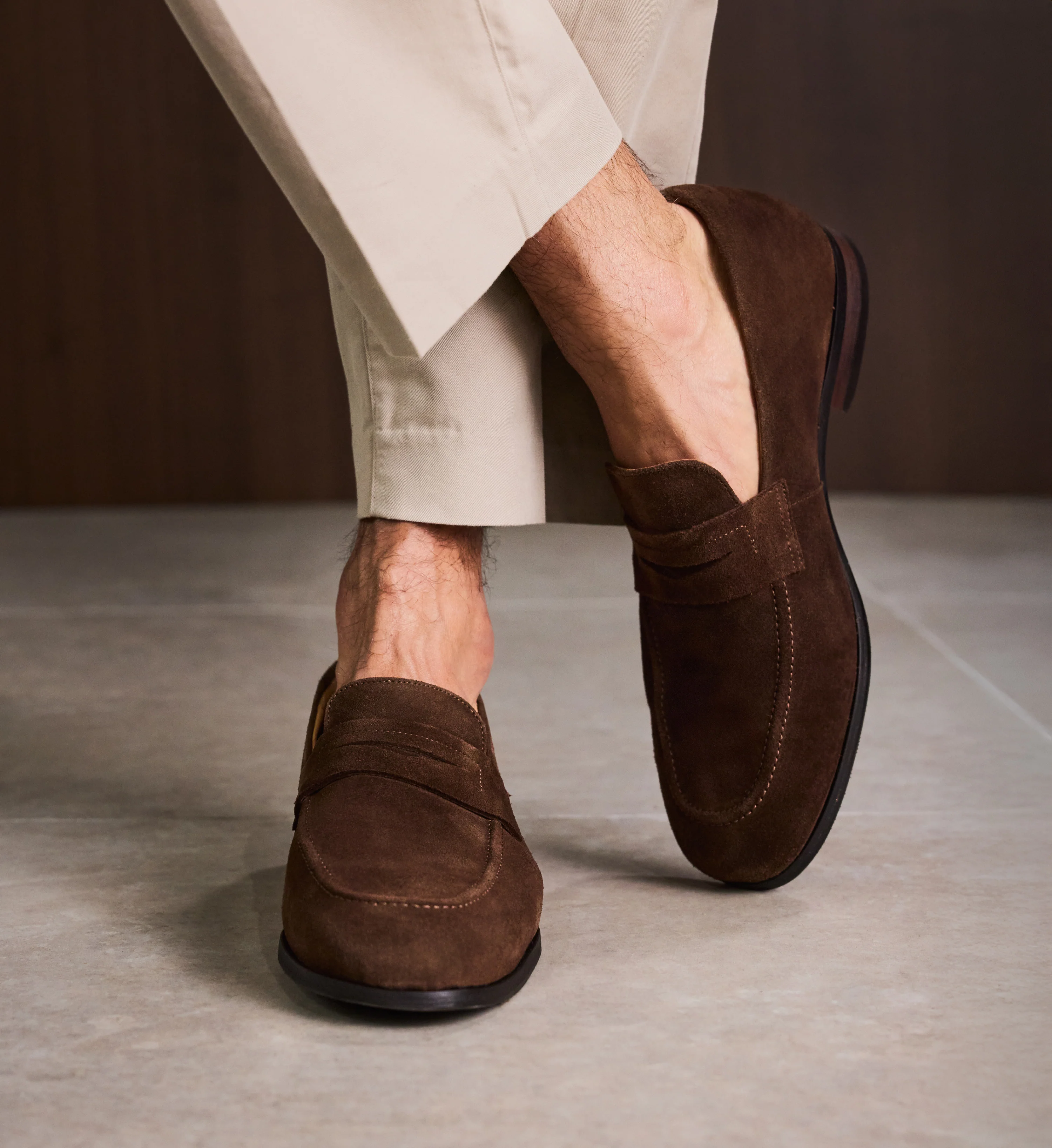 Samarium Brown Suede Loafers