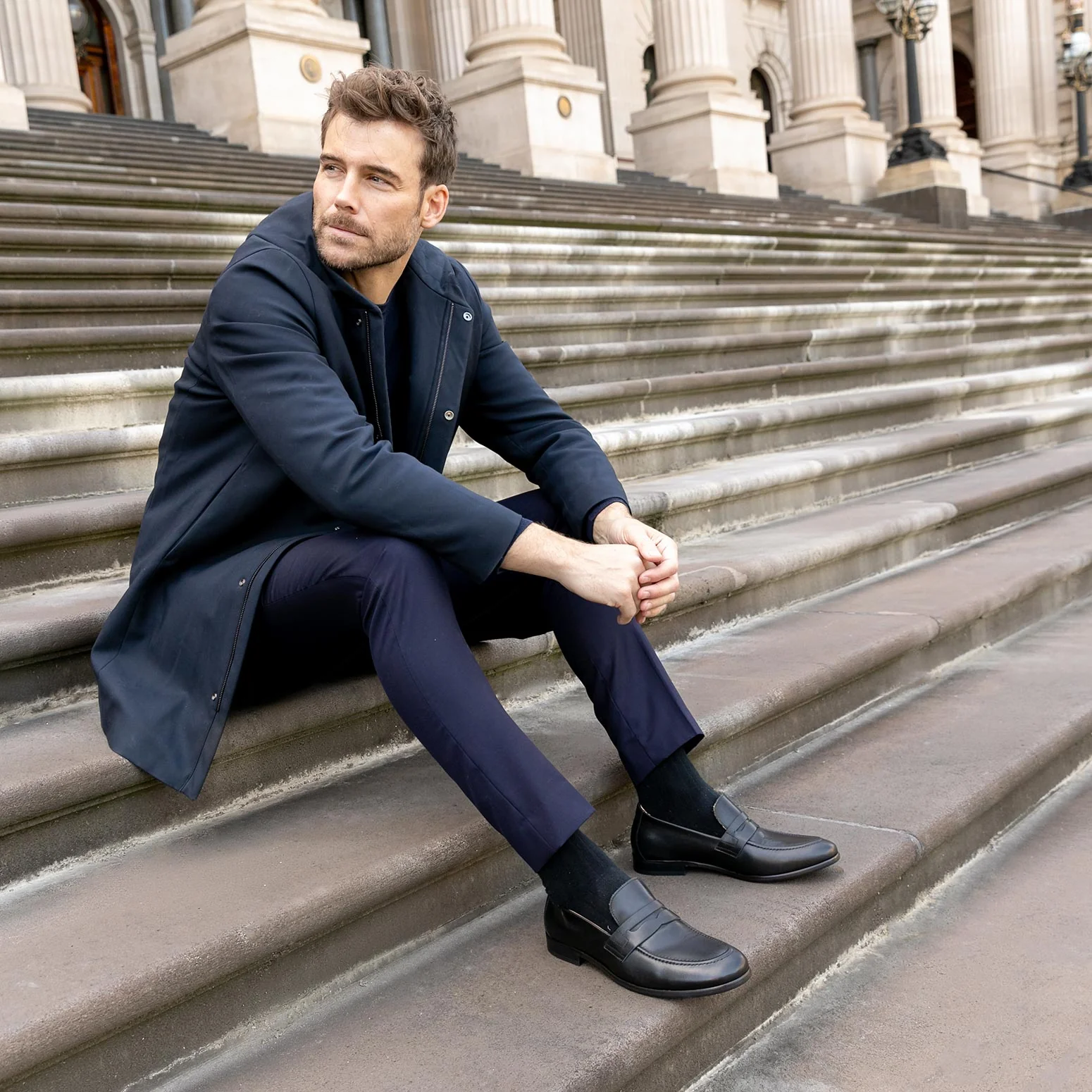 Electrum 2 Black Leather Loafers