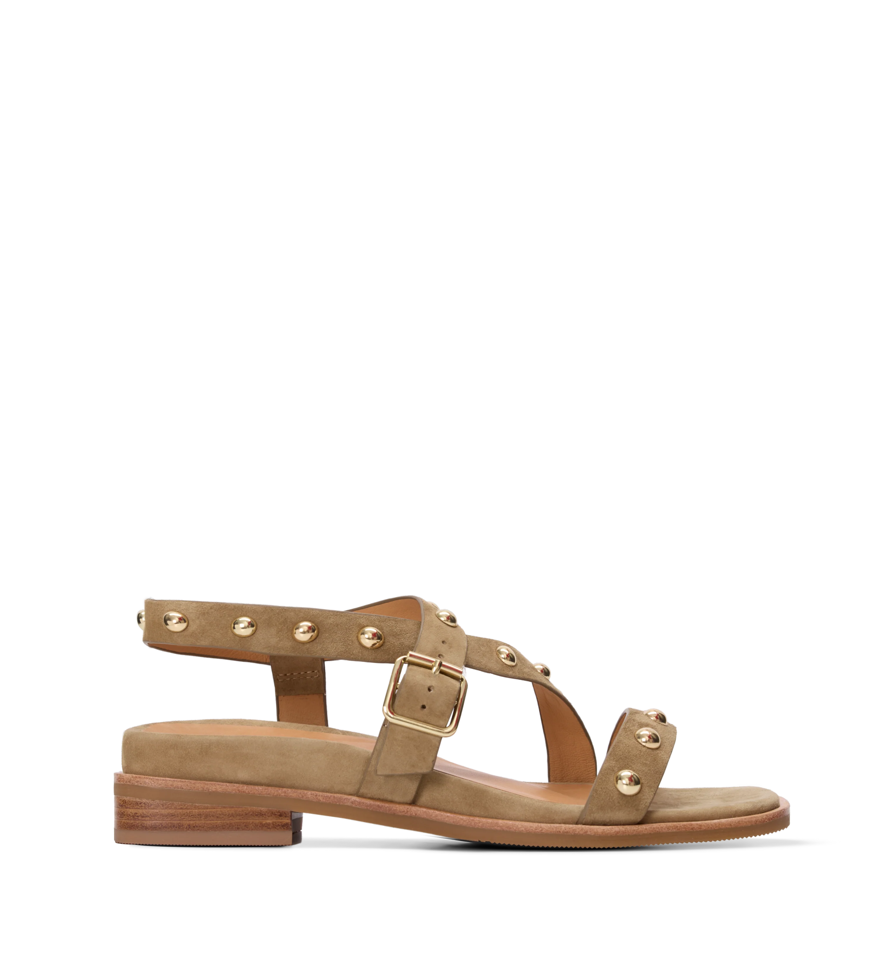 Auk Camel Suede & Hardware Sandals