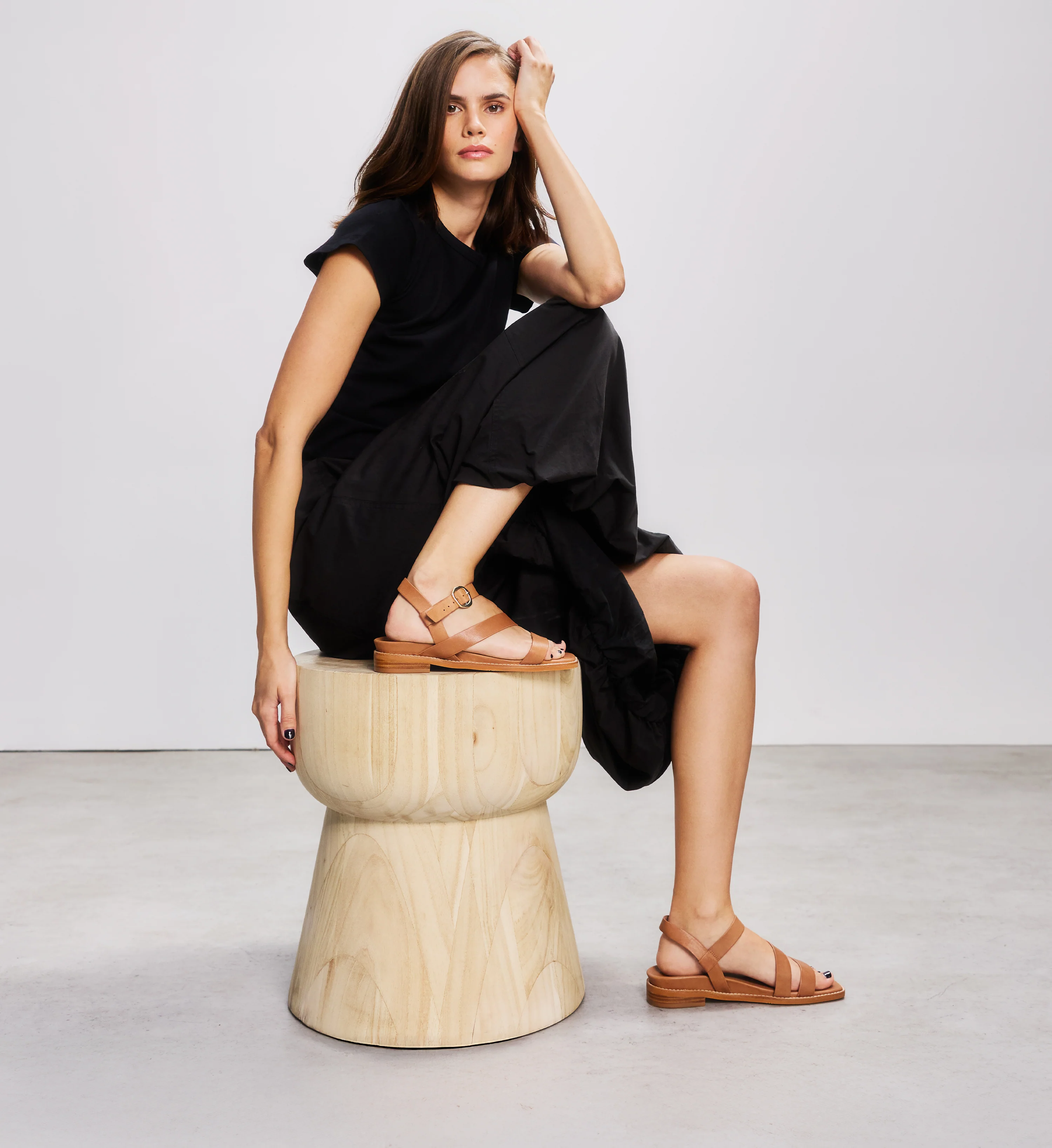 Twite Chestnut Leather Sandals