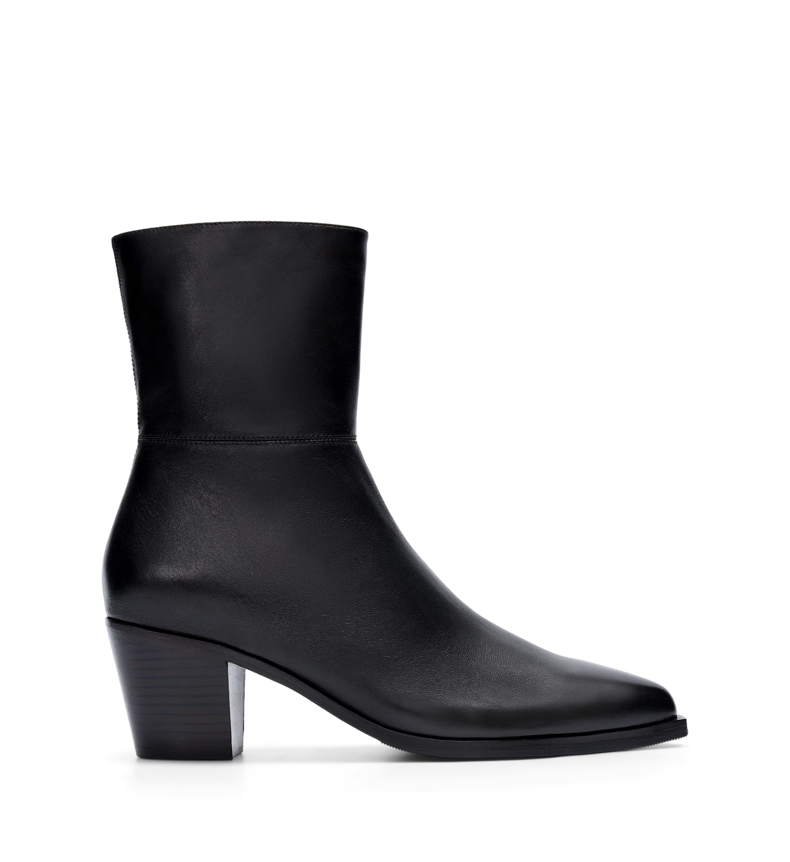 Pica Black Leather Heeled Boots