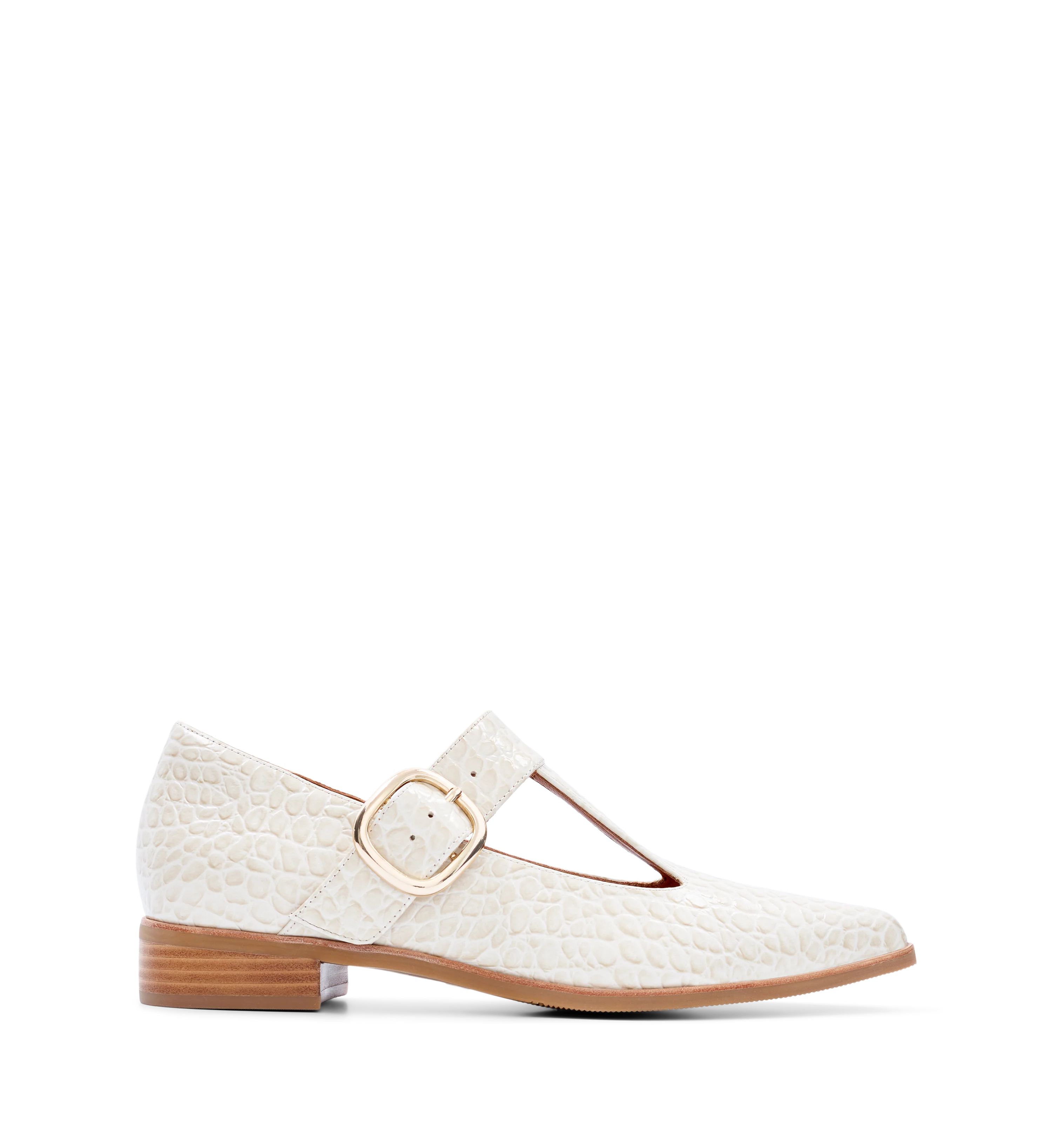 Flameback Chai Croc Emboss Leather Ballet Flats