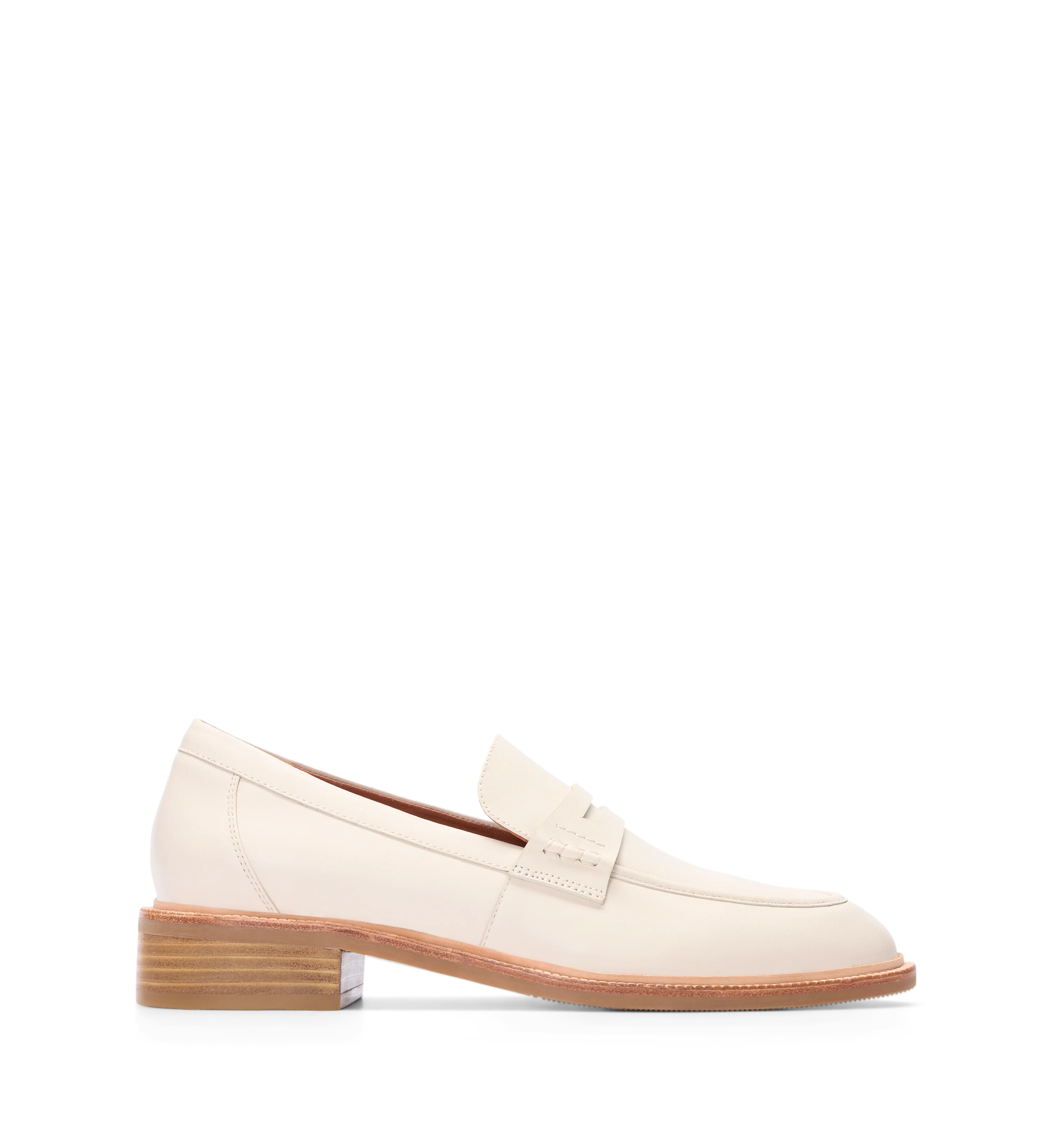 Capito Ecru Leather Loafers