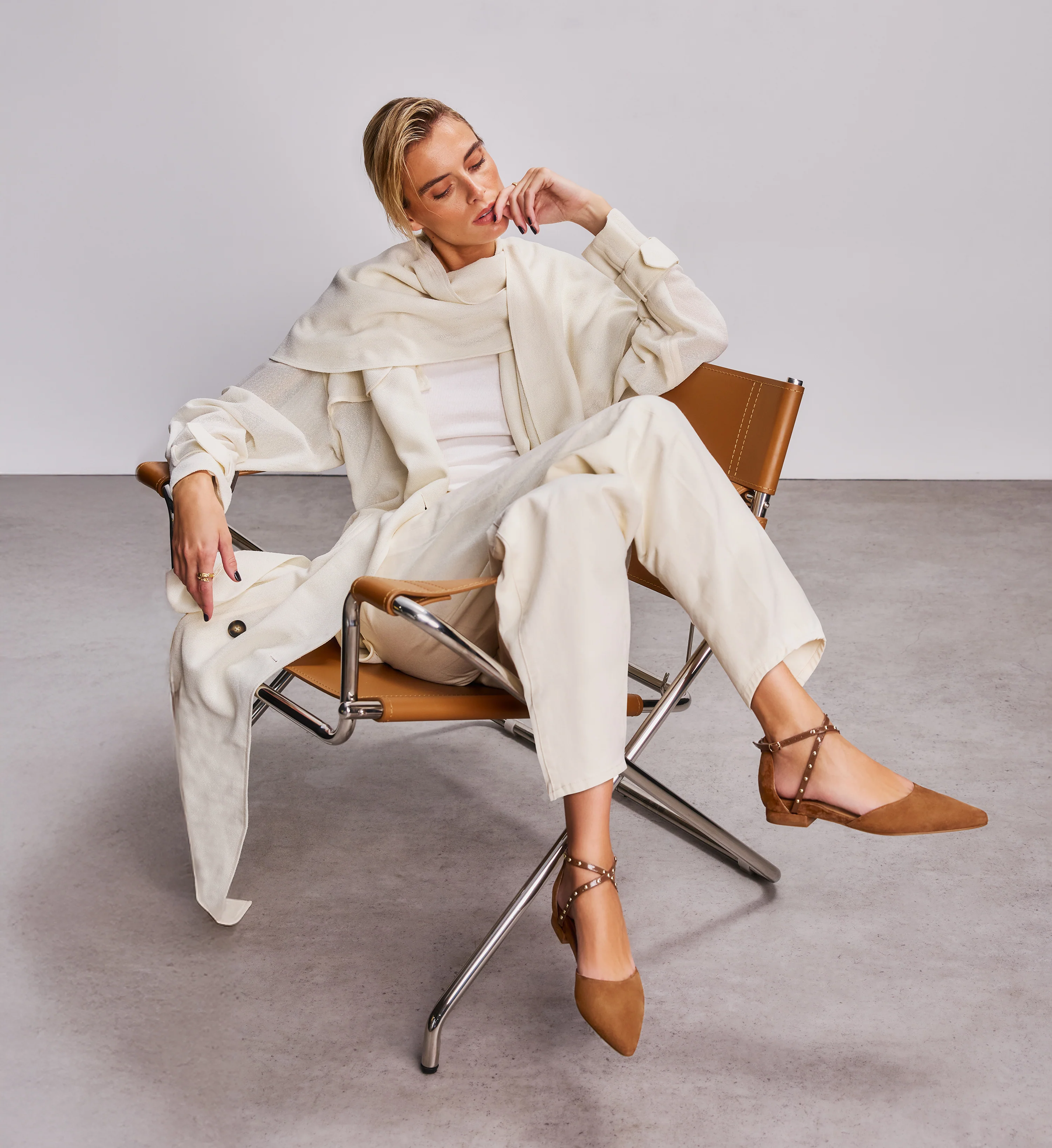 Grackle Cinnamon Tan Suede Flats