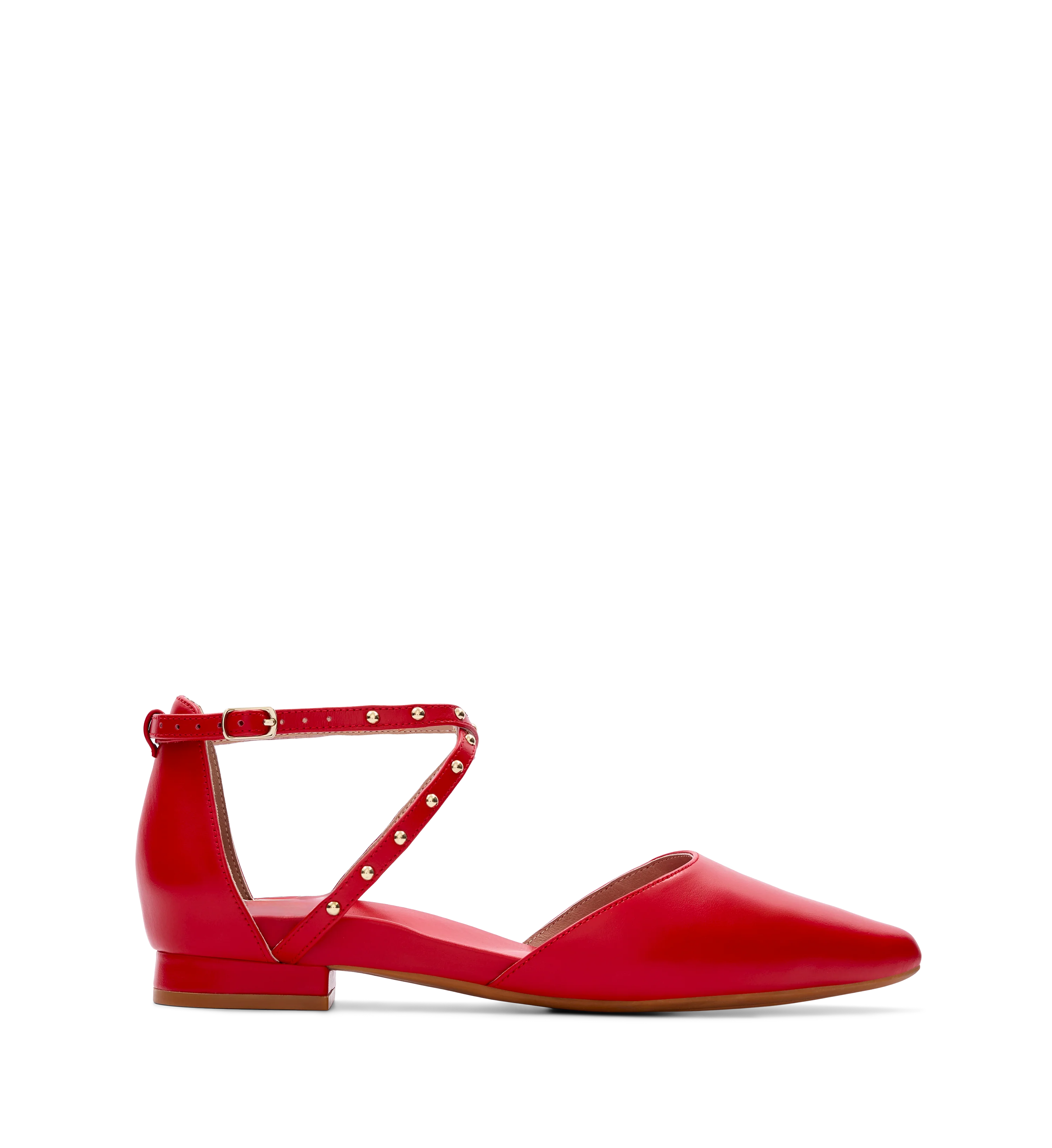 Grackle Lipstick Red Leather Flats