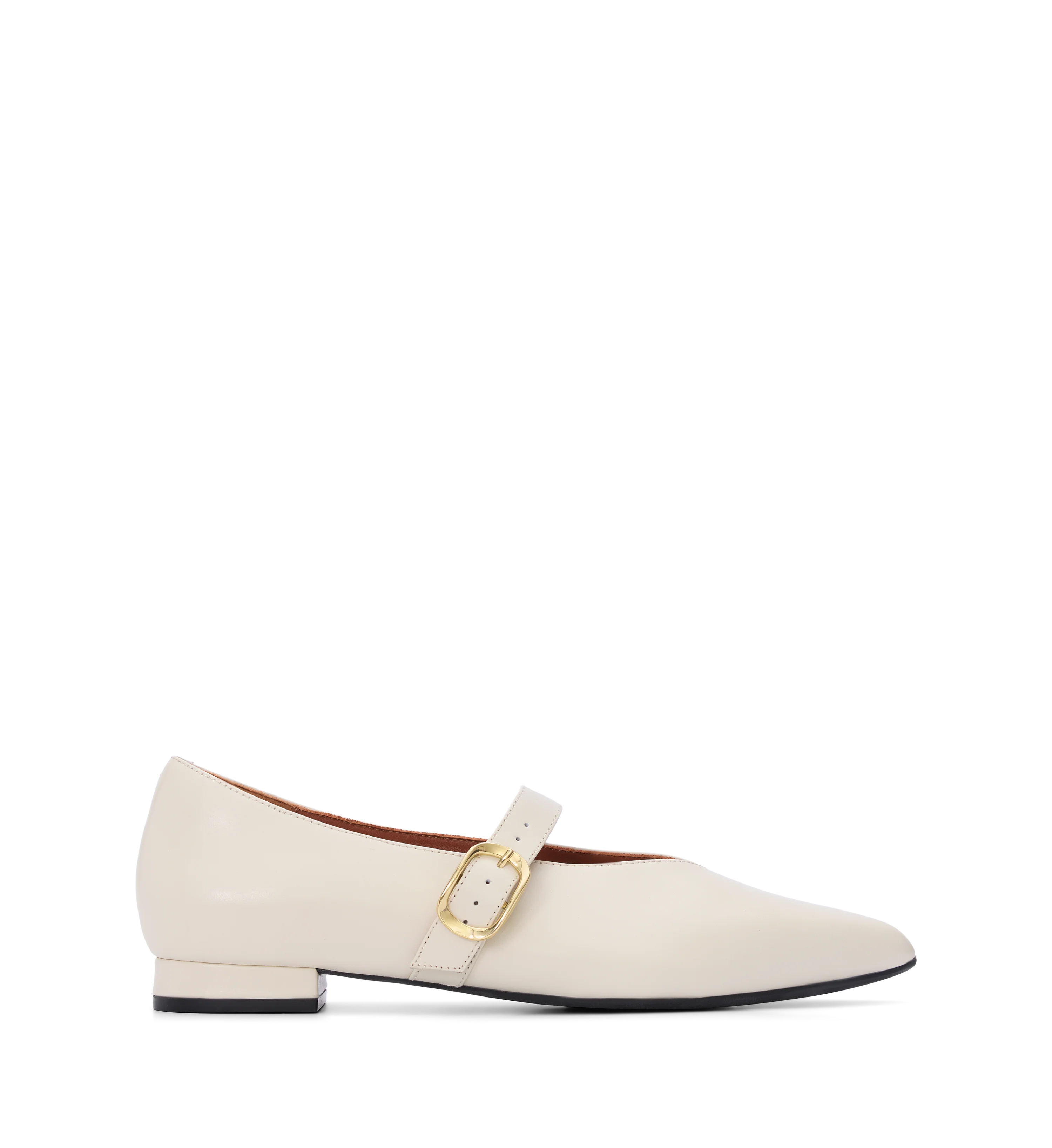 Freira Ecru Leather Ballet Flats