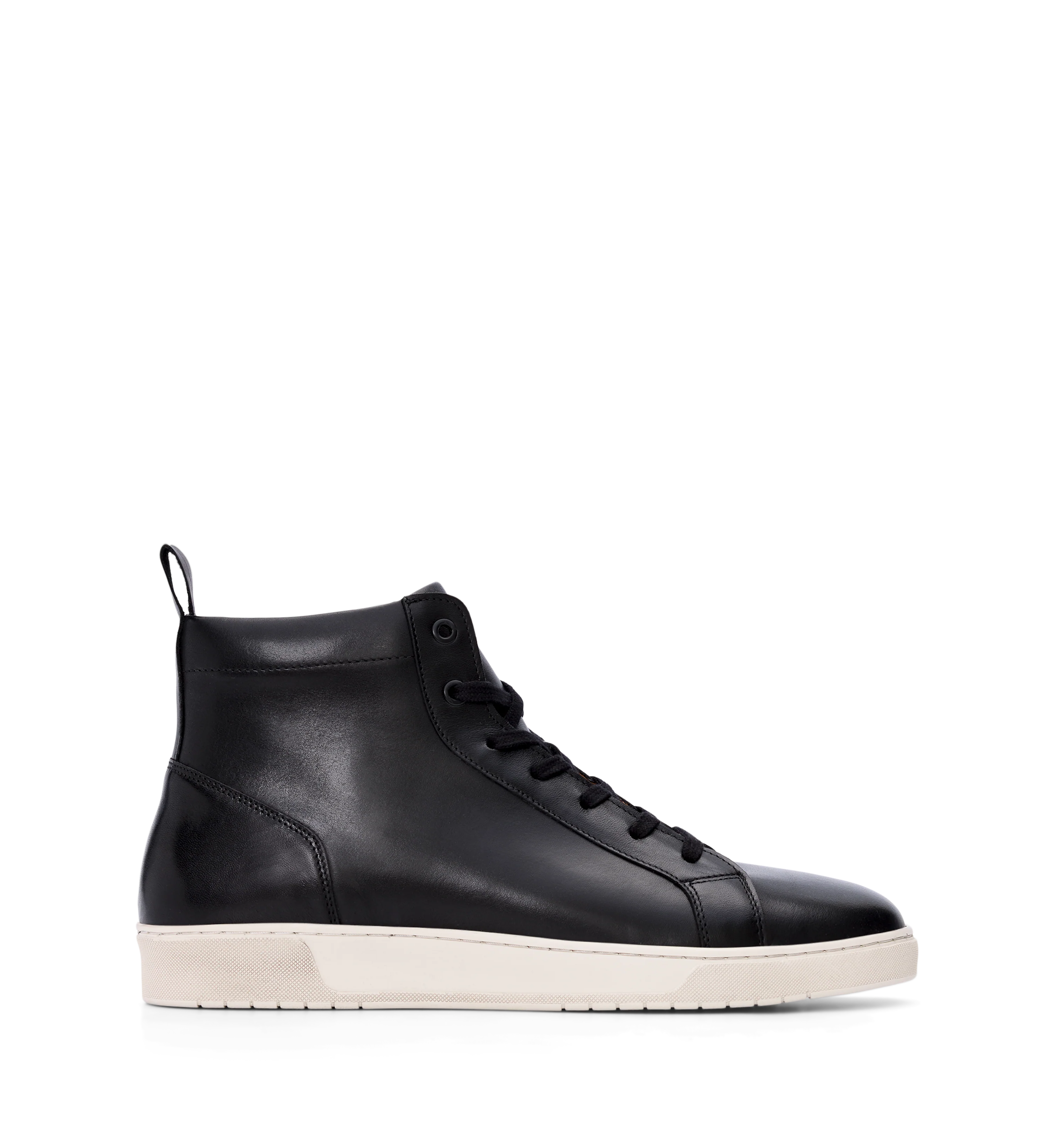 Astatine Black Leather Men's Sneakers
