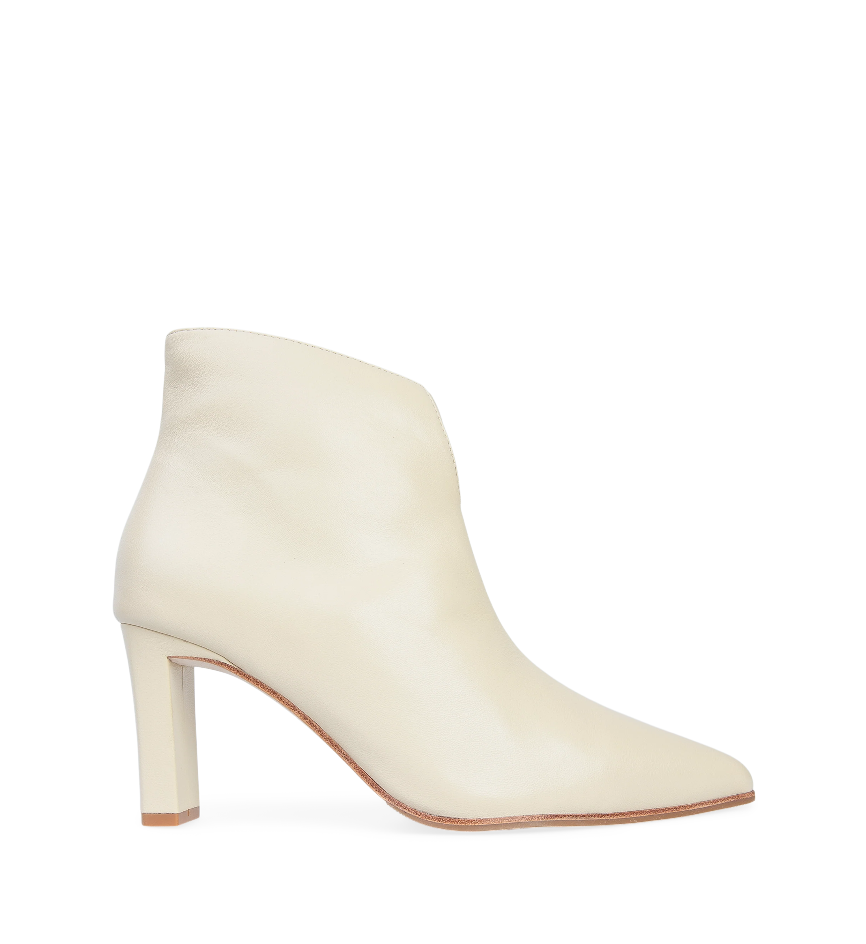 Triller Oatmilk Leather Ankle Boots