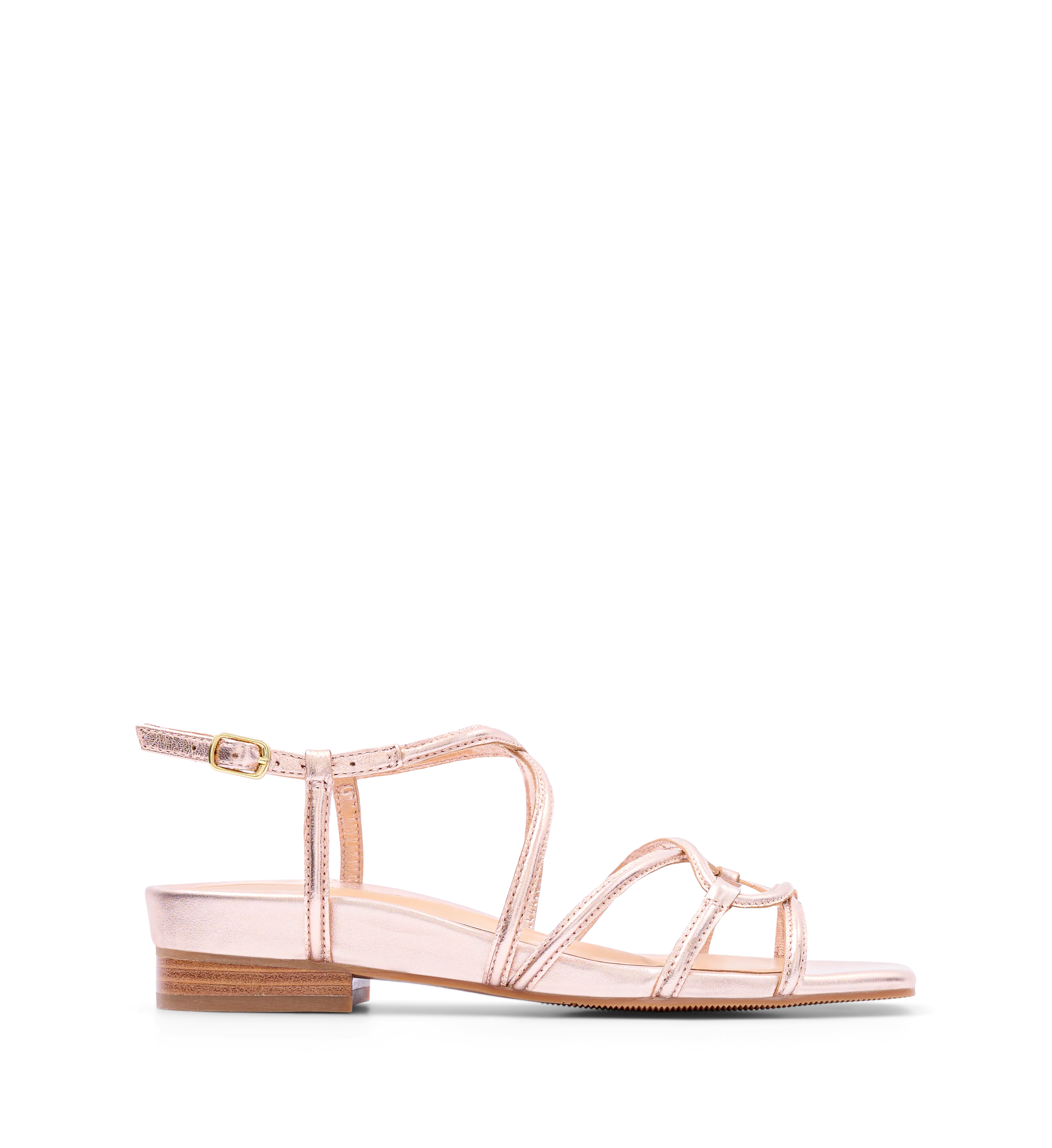 Sungrebe Rose Gold Leather Sandals