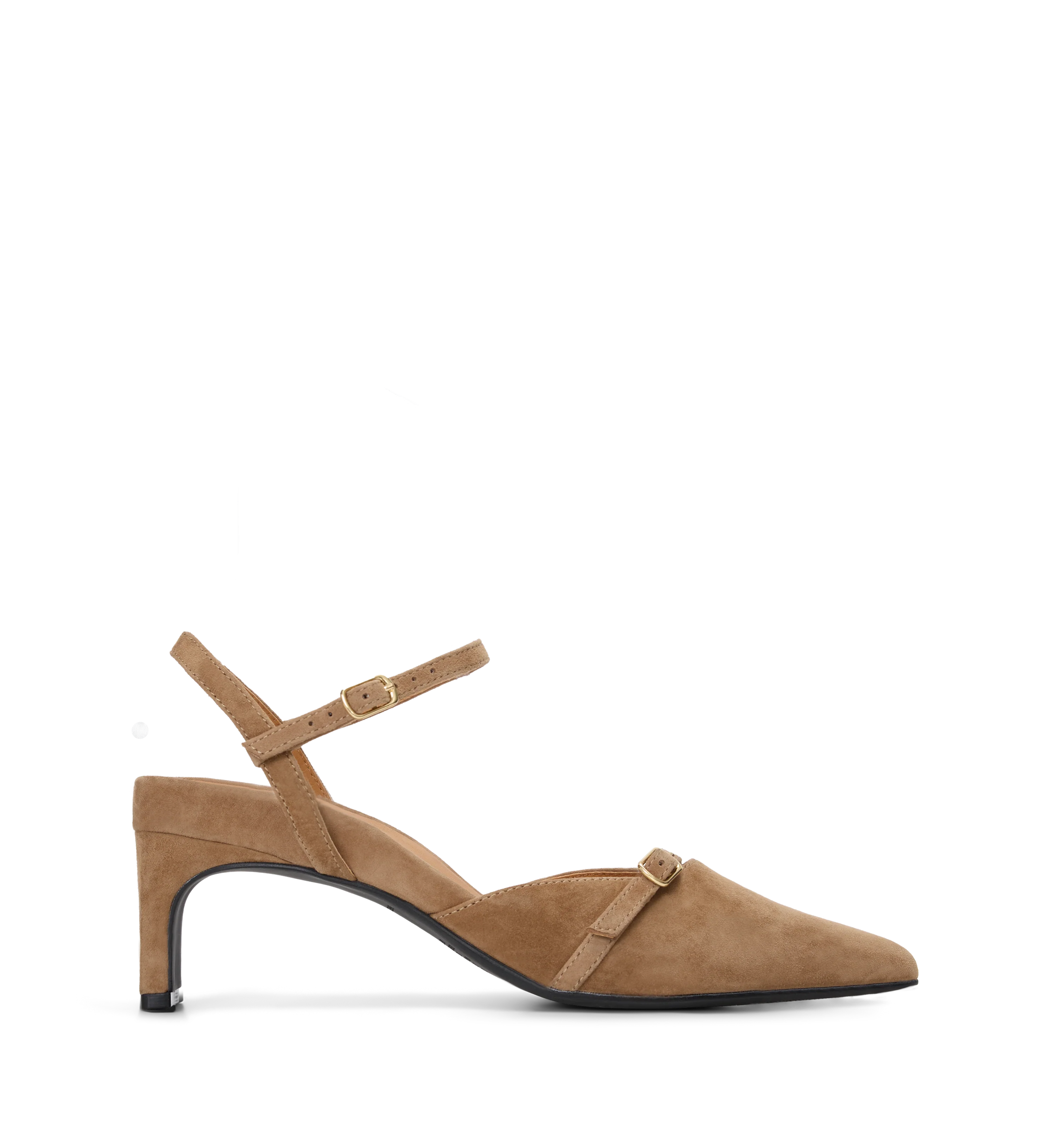 Sylph Coffee Tan Suede Low Heels