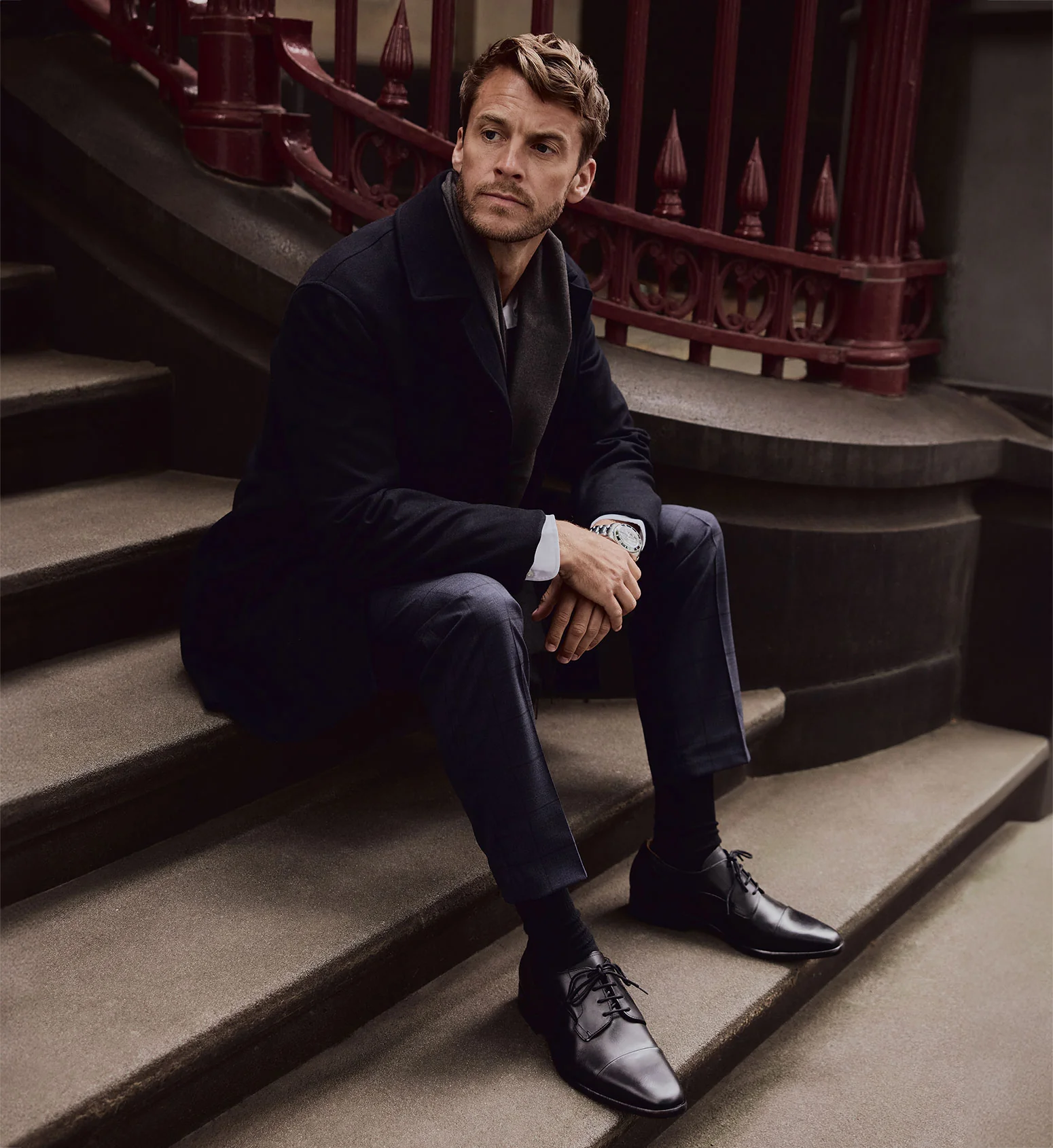 Osmium Black Leather Lace Up Dress Shoes