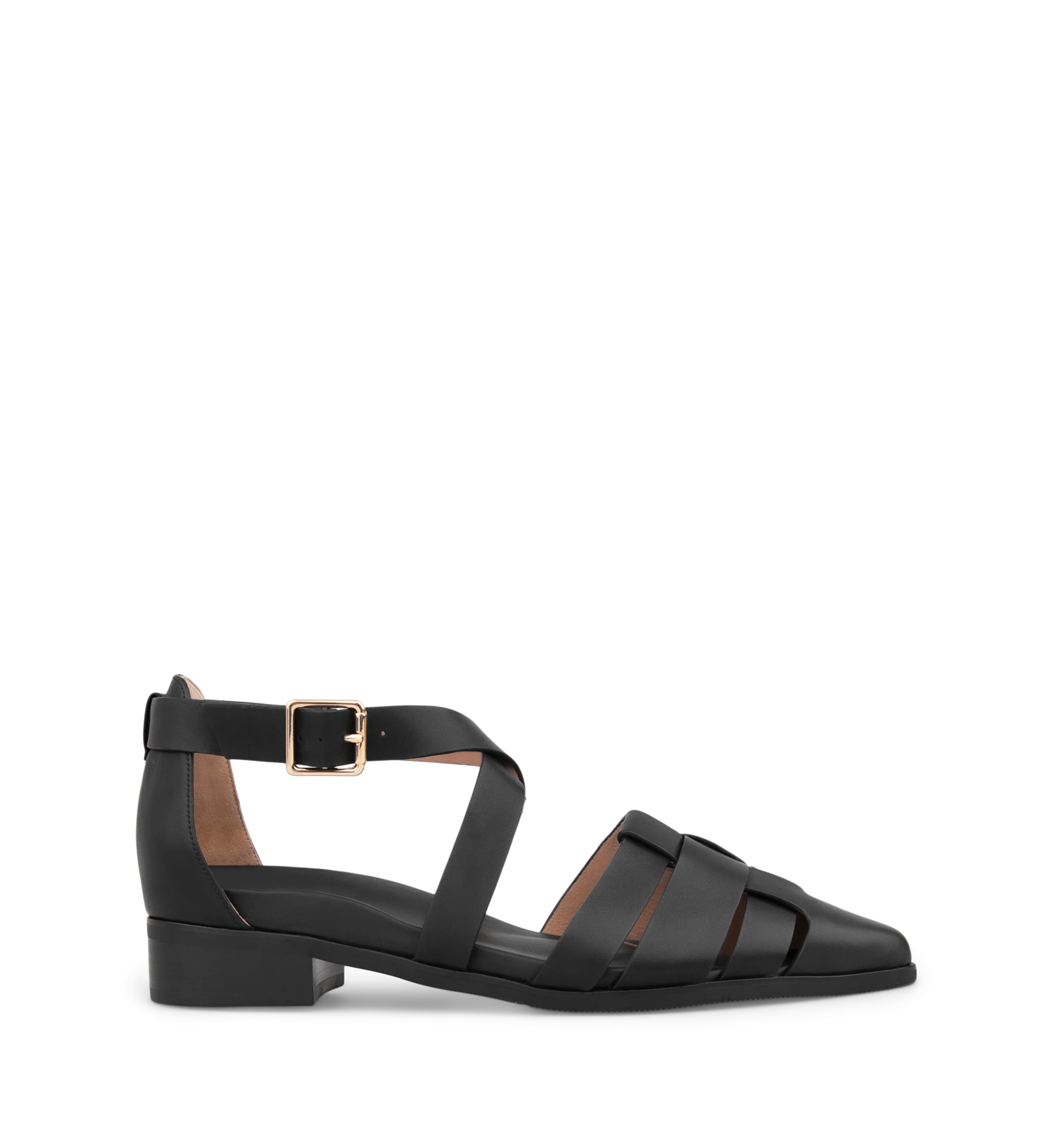 Pardusco Black Leather Flats