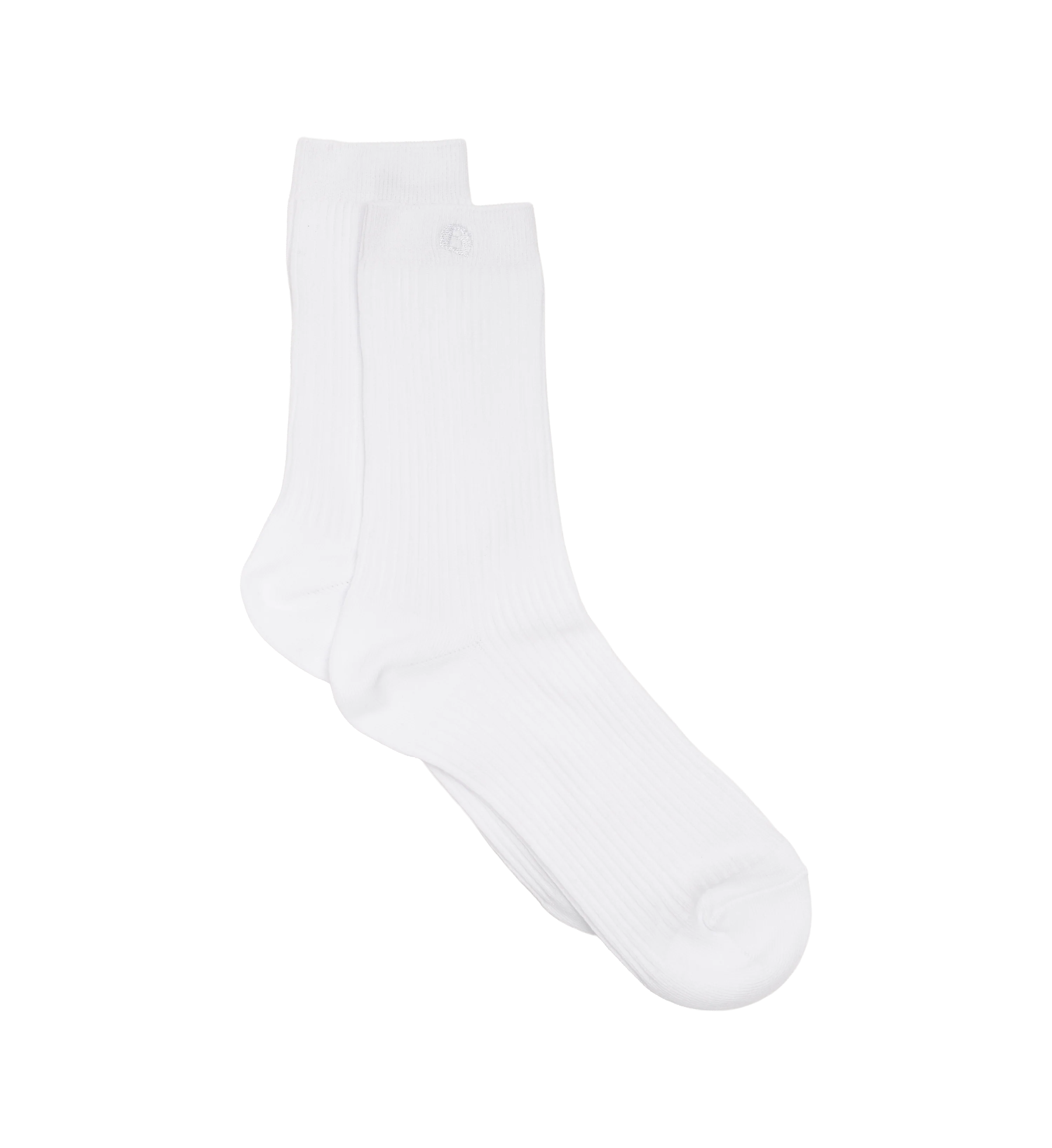 Womens Crew Socks 2Pk White Cotton Blend Socks
