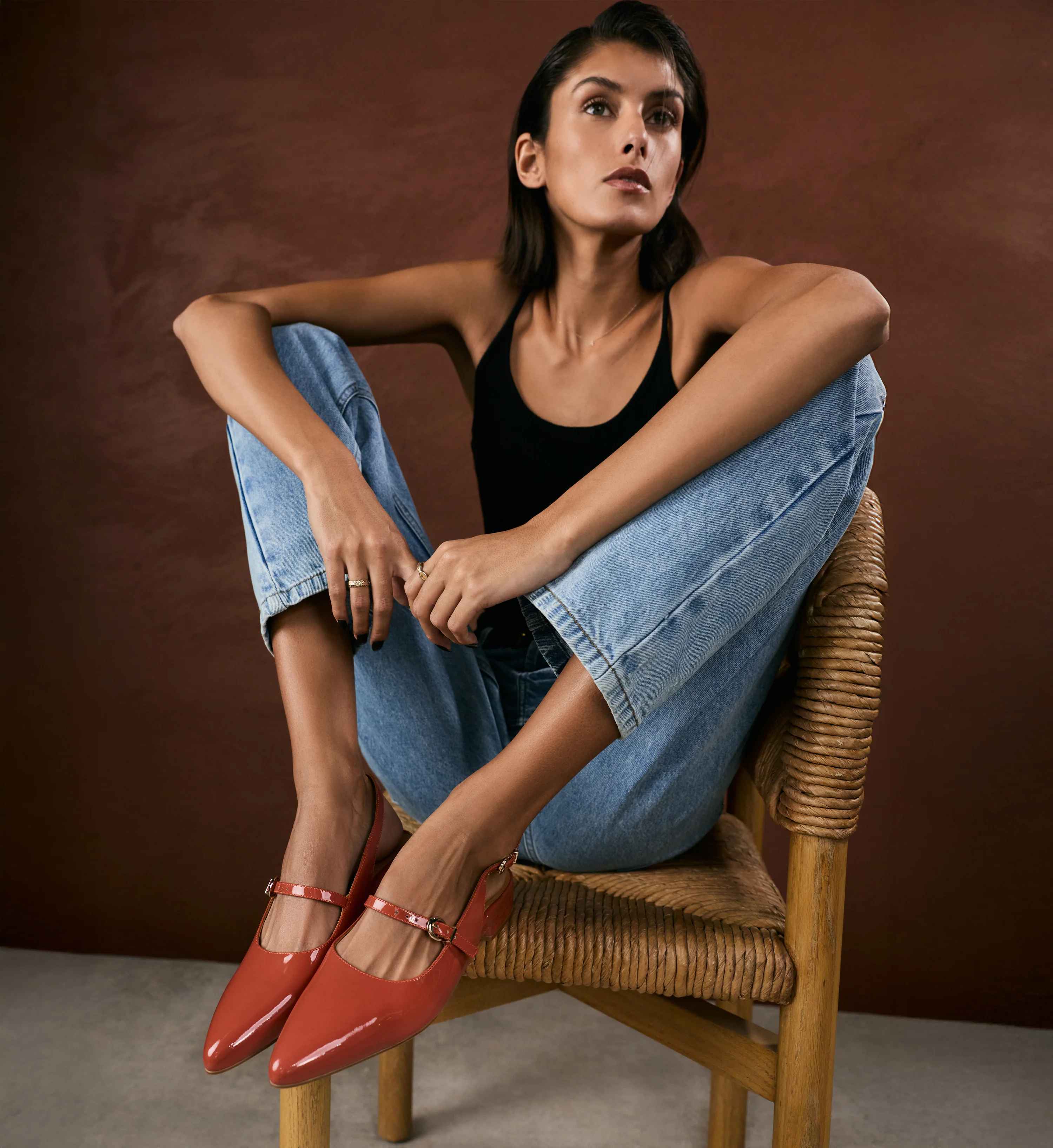 Mountaingem Terracotta Patent Leather Flats