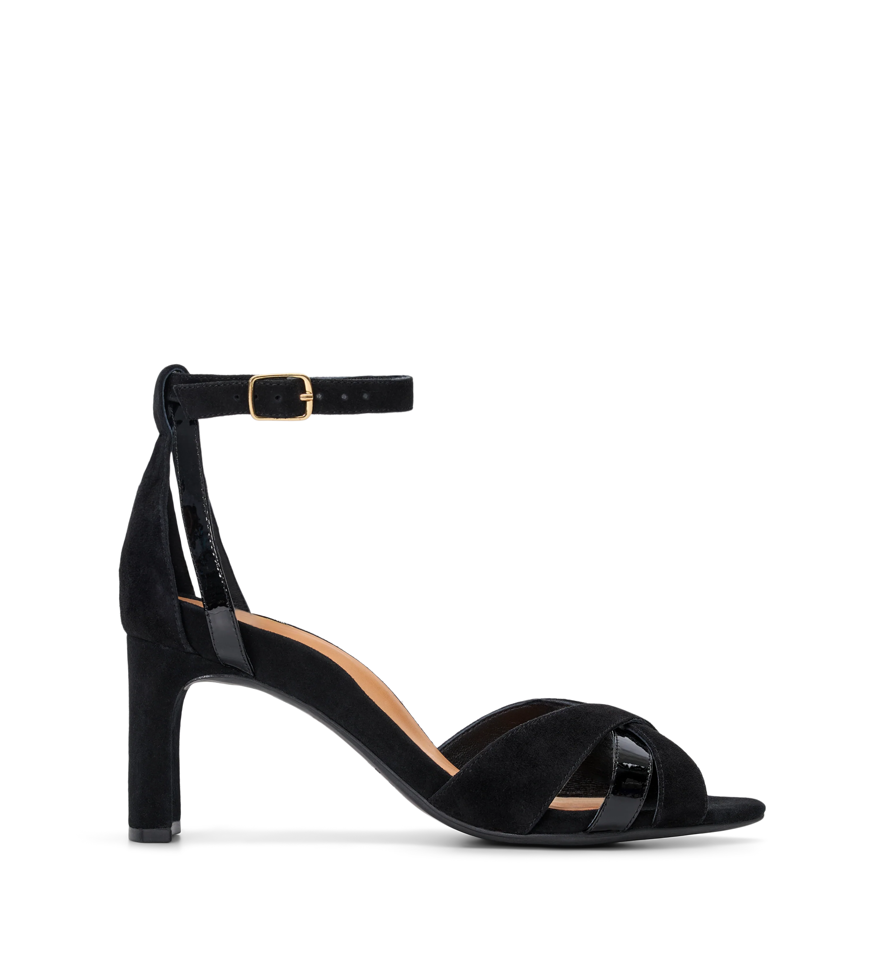 Sabrewing Black Suede & Patent Leather Dressy Heels