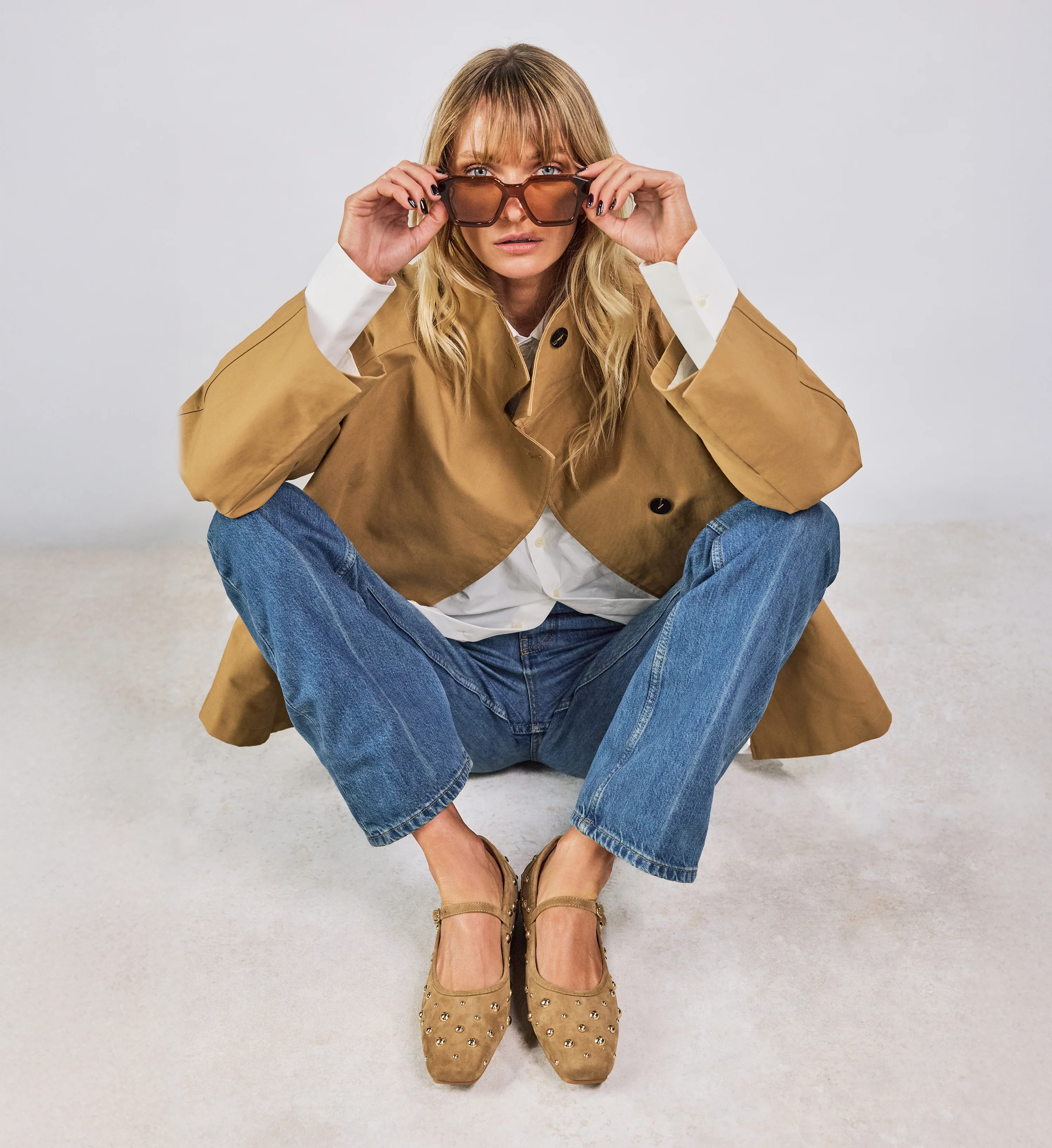 Surfbird Camel Suede & Hardware Ballet Flats