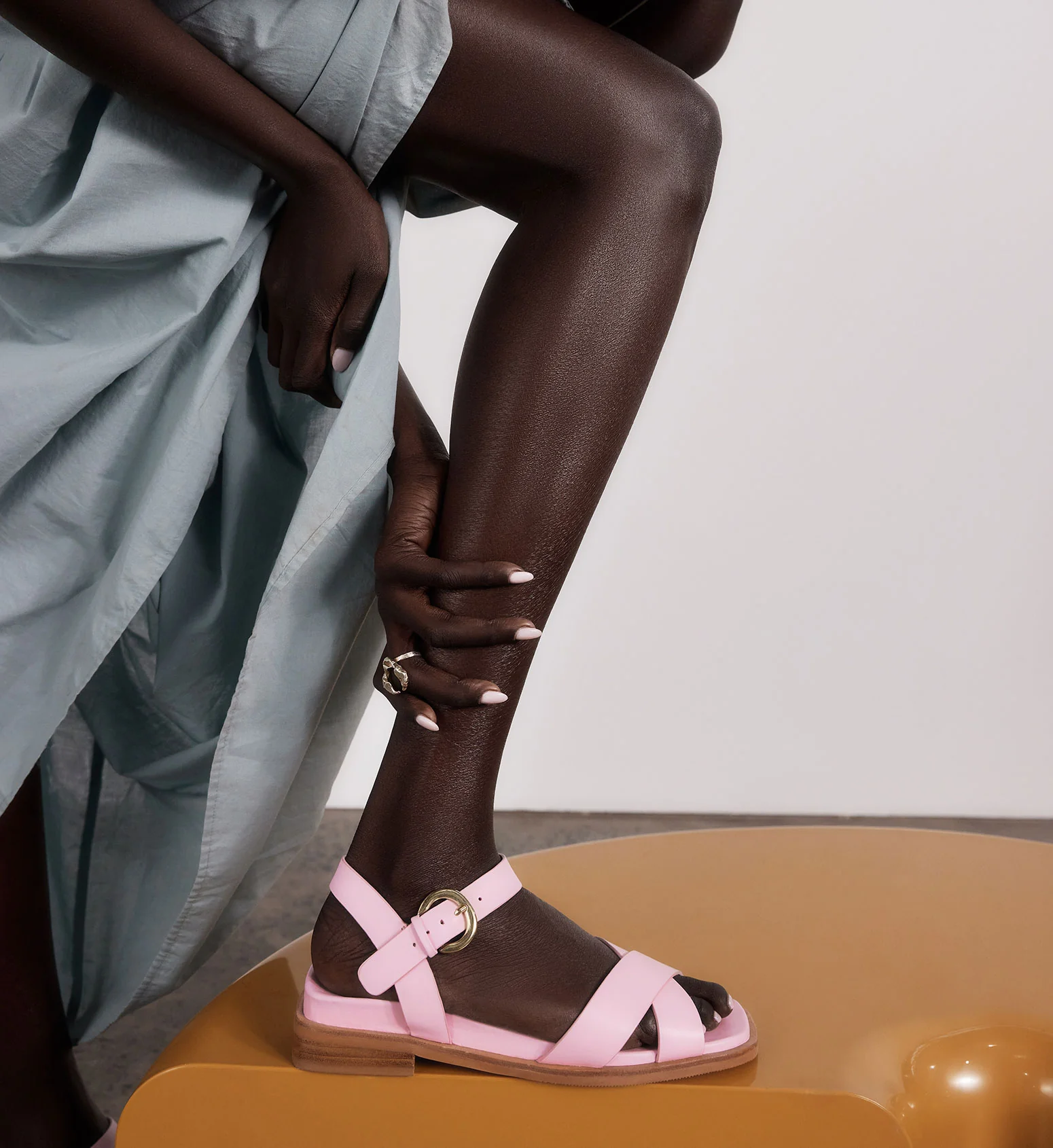 Tyrannulet Baby Pink Leather Sandals